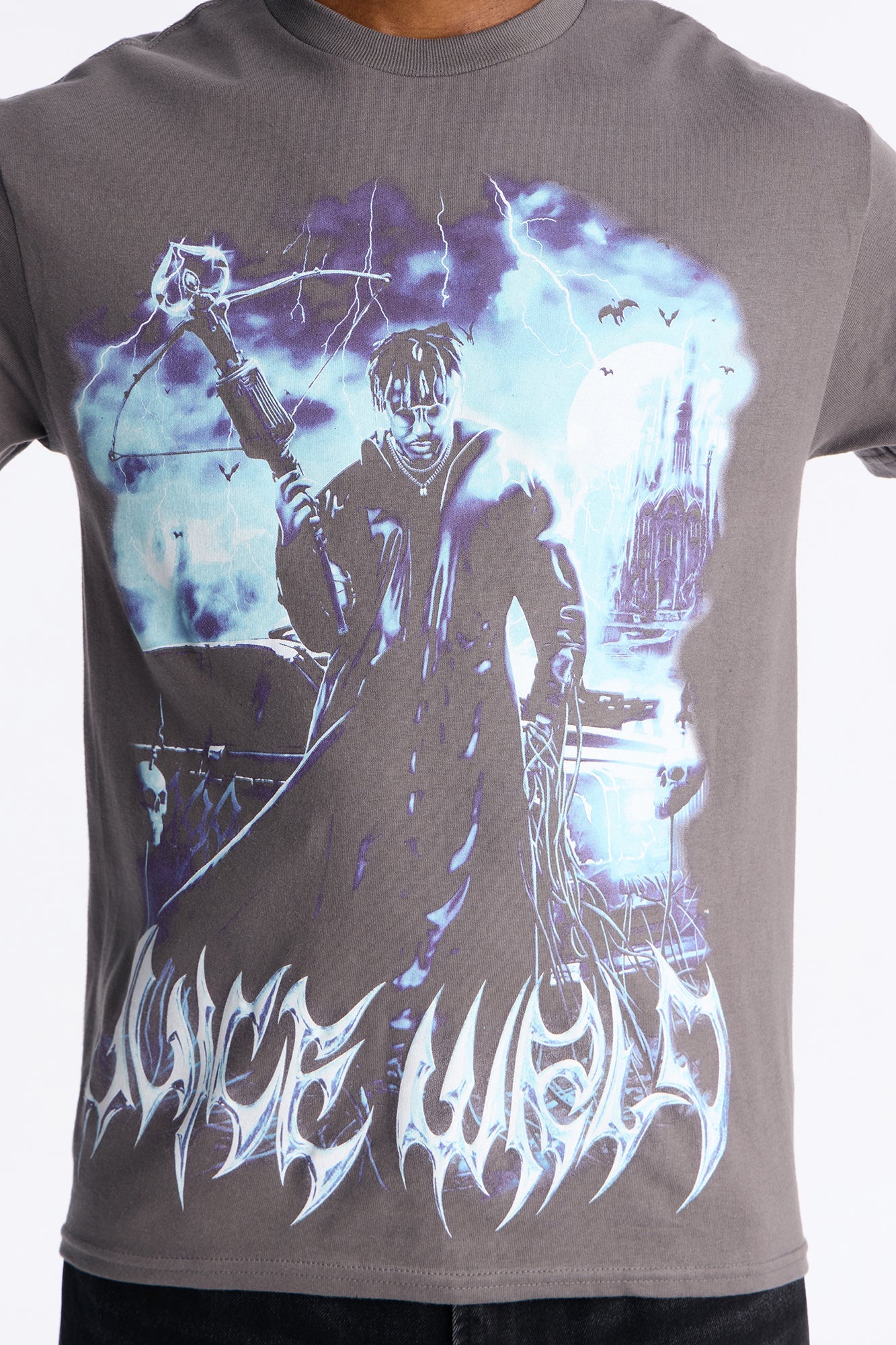 Juice WRLD 999 Club Short Sleeve Tee - Charcoal Fashion Nova