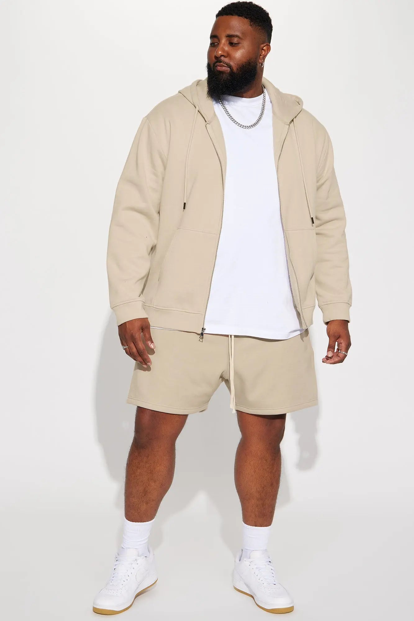 Tyson Oversize Heavyweight Sweat Shorts - Taupe Fashion Nova