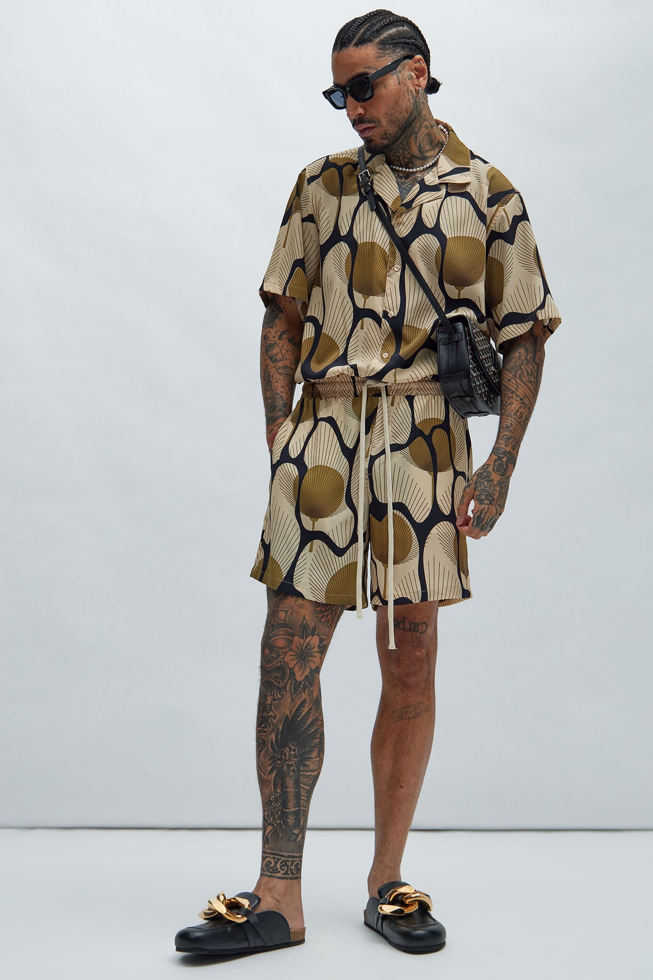 Sahara Textured Shirt - Tan/Multi Fashion Nova
