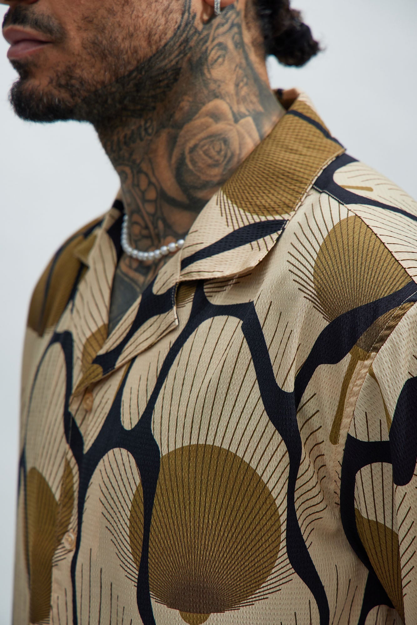 Sahara Textured Shirt - Tan/Multi Fashion Nova