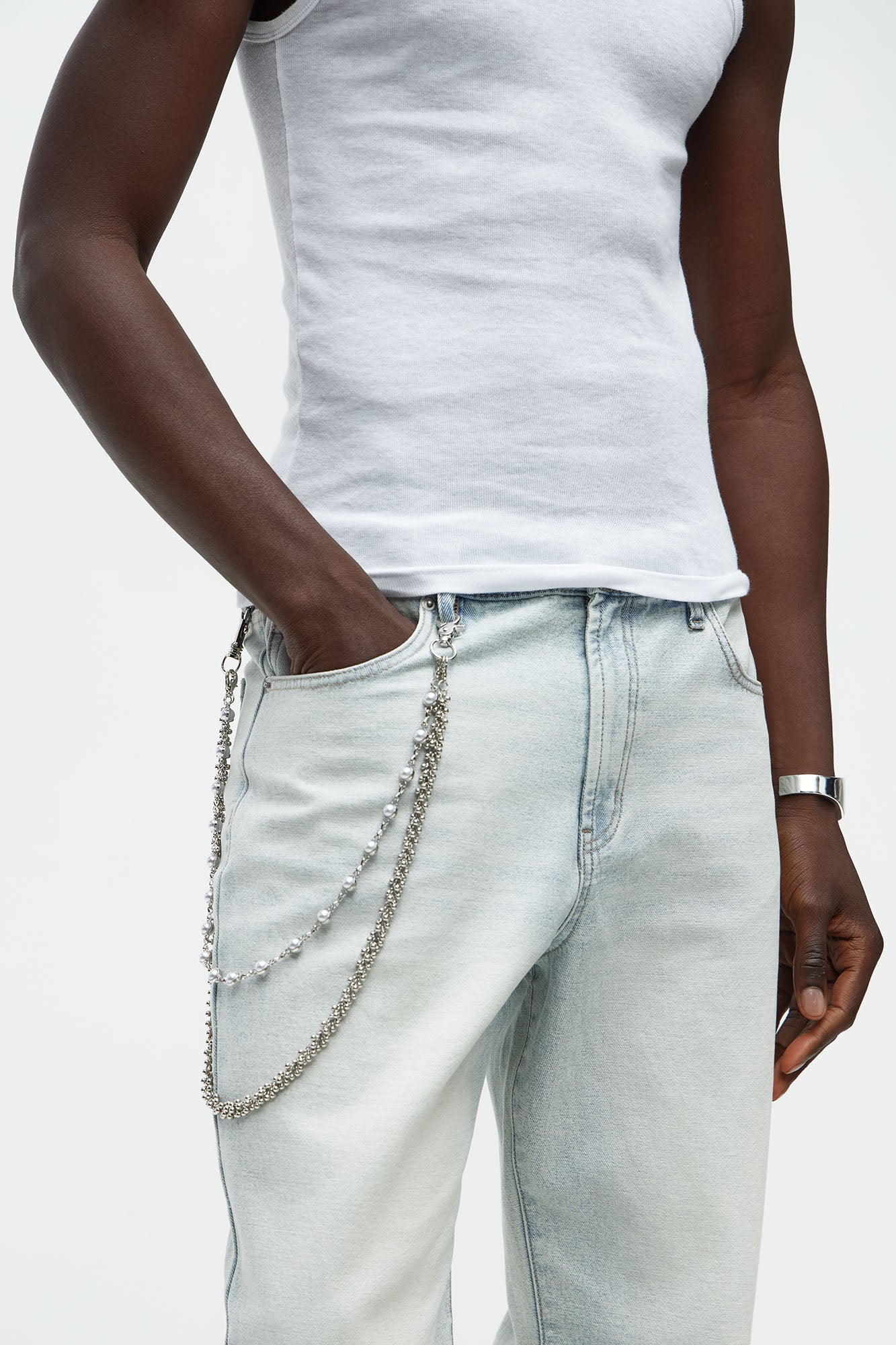 Twisted Pants Chain - Silver Fashion Nova