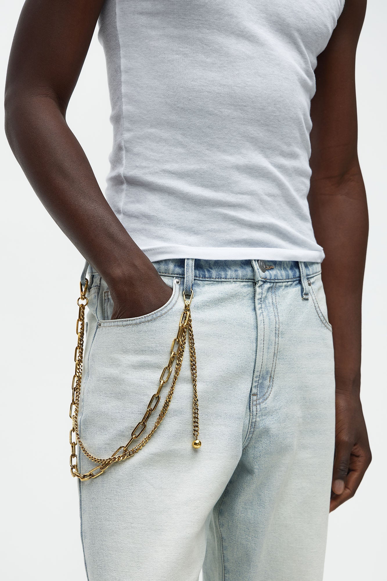 Sleek Pants Chain - Gold Fashion Nova