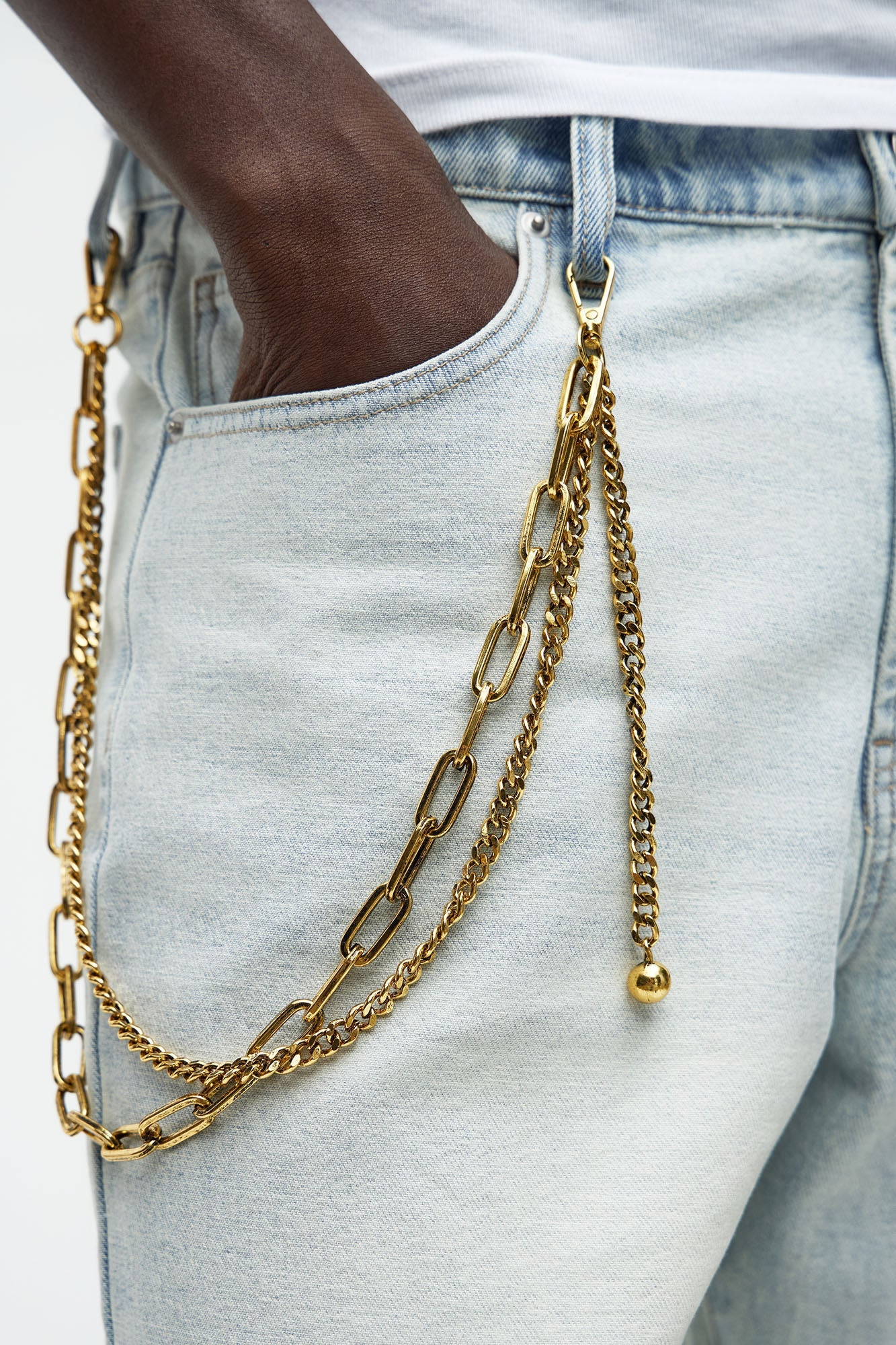 Sleek Pants Chain - Gold Fashion Nova