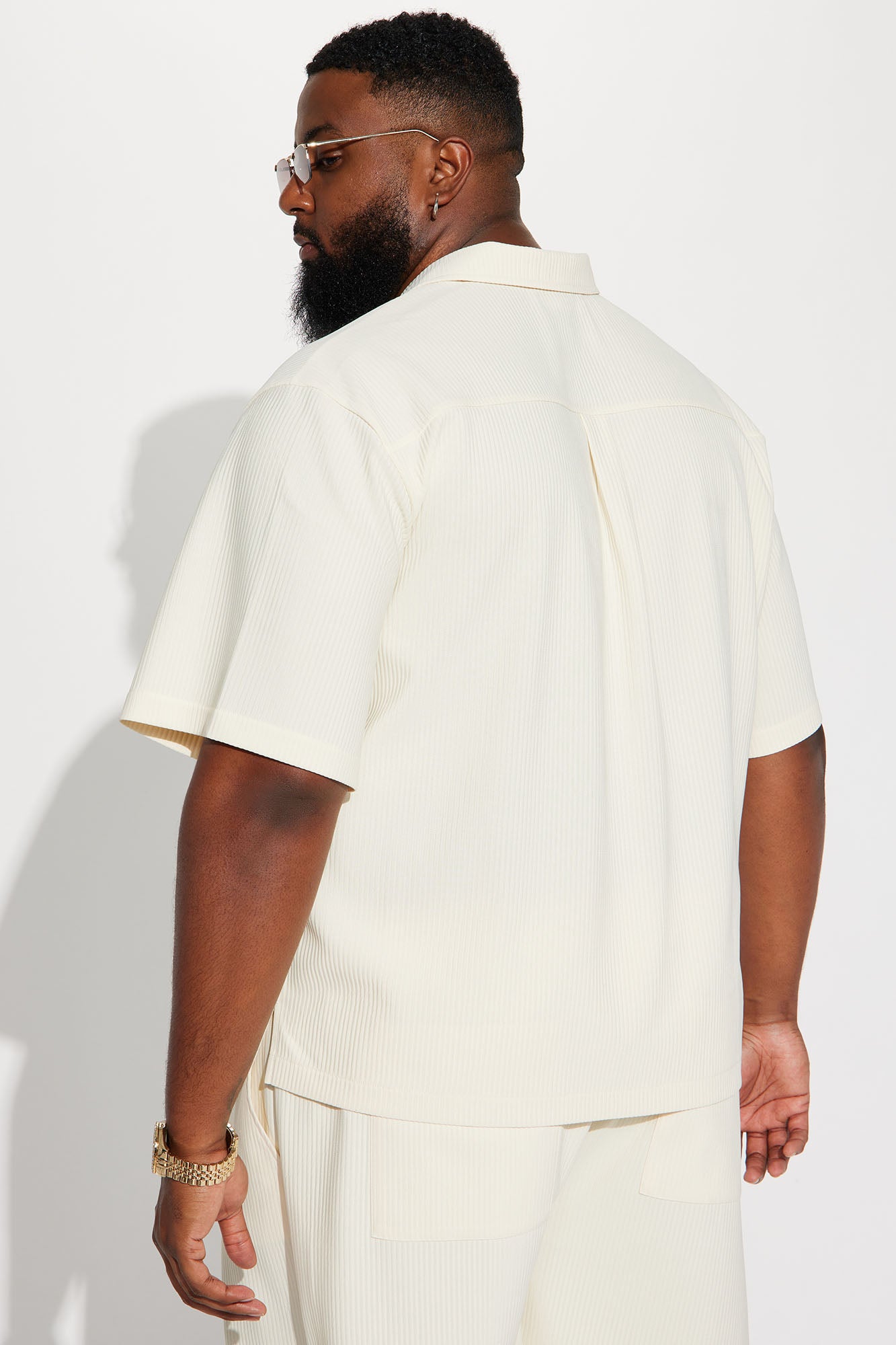 Show Up Short Sleeve Cuban Shirt - Off White Fashion Nova