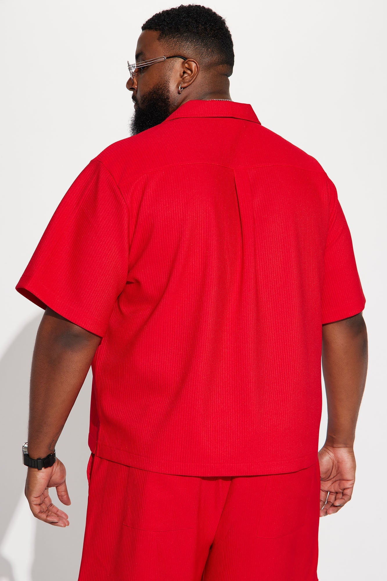 Show Up Short Sleeve Cuban Shirt - Red Fashion Nova
