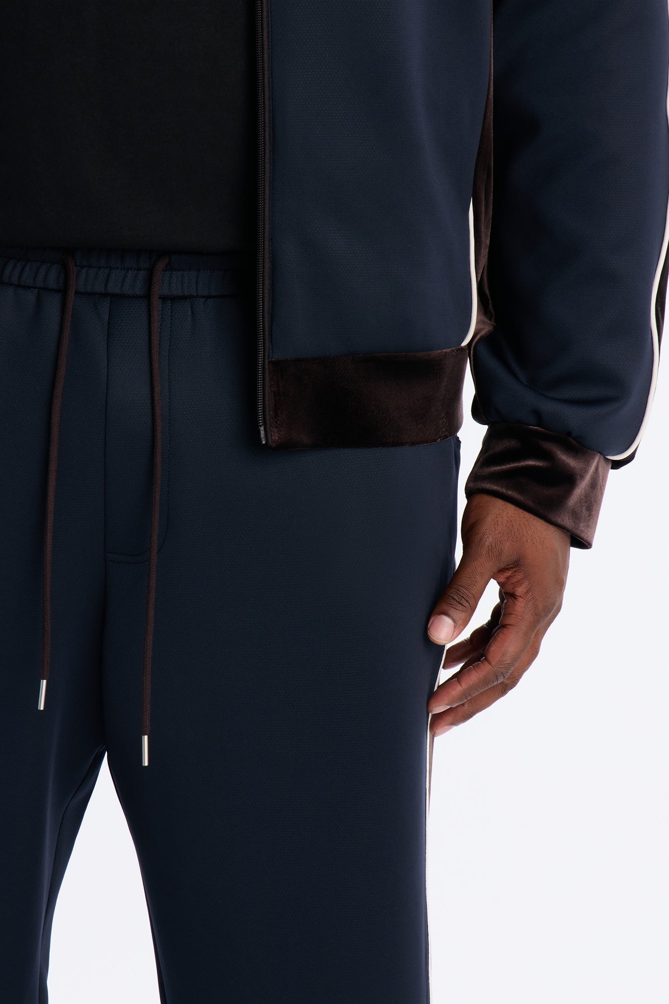 Slim Lexington Velour Side Track Pant - Navy Fashion Nova
