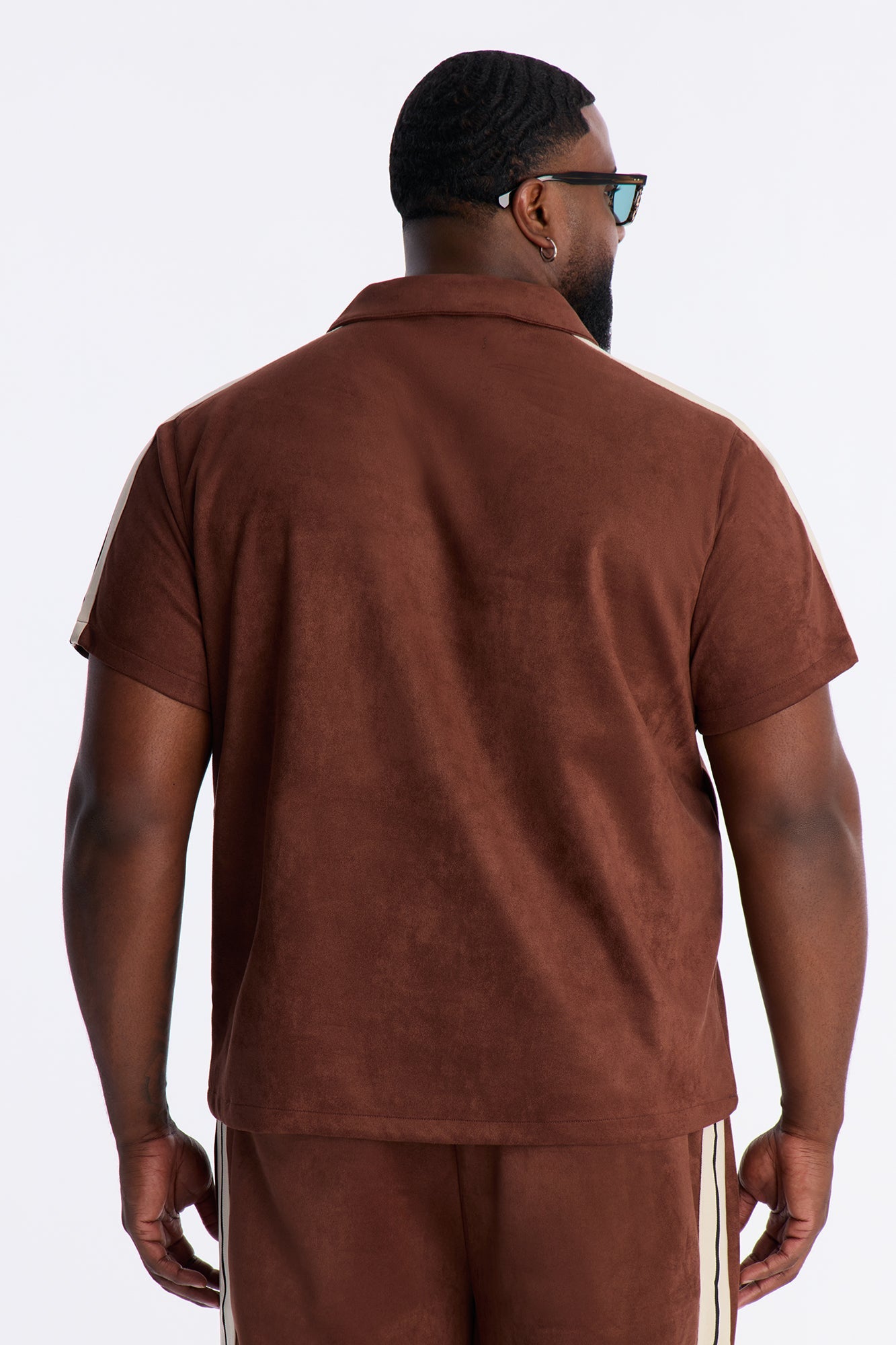 Faux Suede Short Sleeve Tee - Brown Fashion Nova