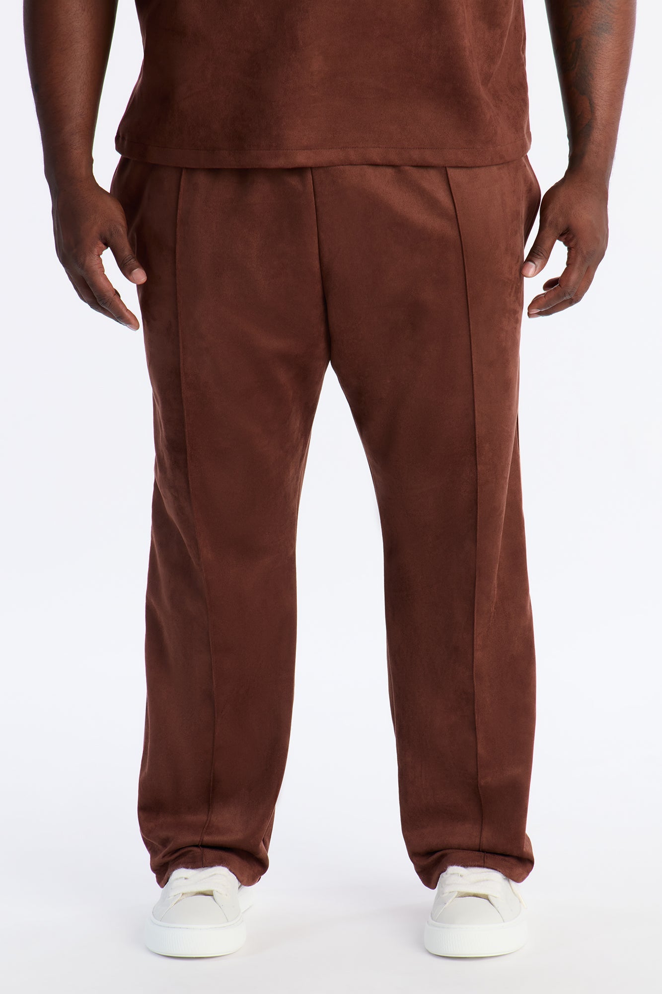 Straight Faux Suede Pant - Brown Fashion Nova