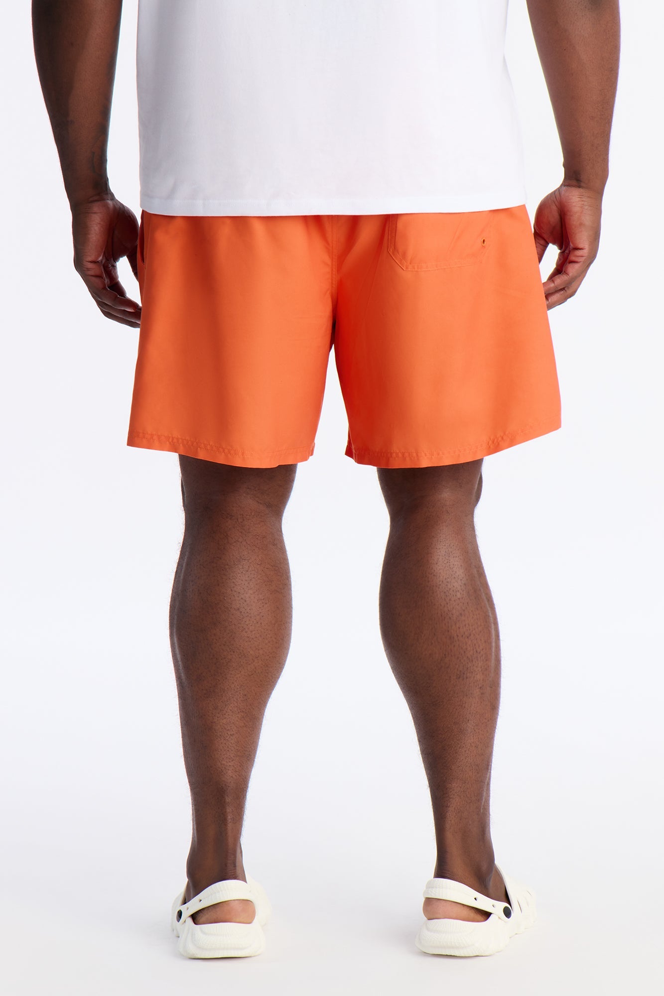 All The Drip Swim Trunk 7″ - Orange Fashion Nova