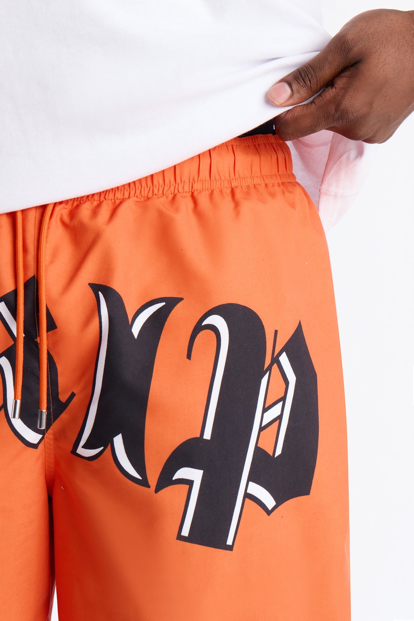 All The Drip Swim Trunk 7″ - Orange Fashion Nova