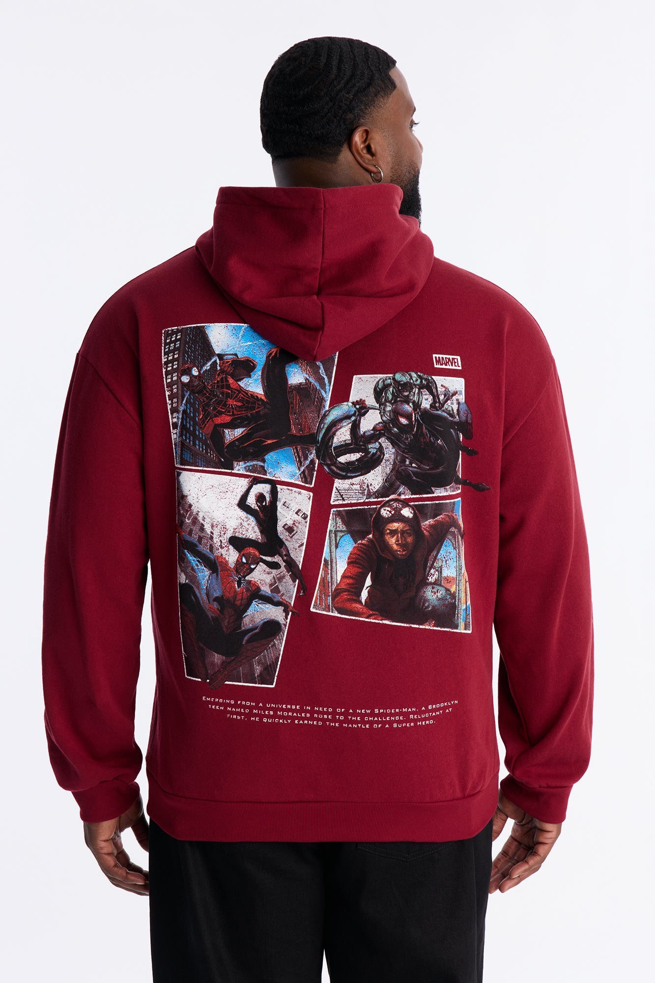 Marvel Spiderman Be Greater Hoodie - Burgundy Fashion Nova