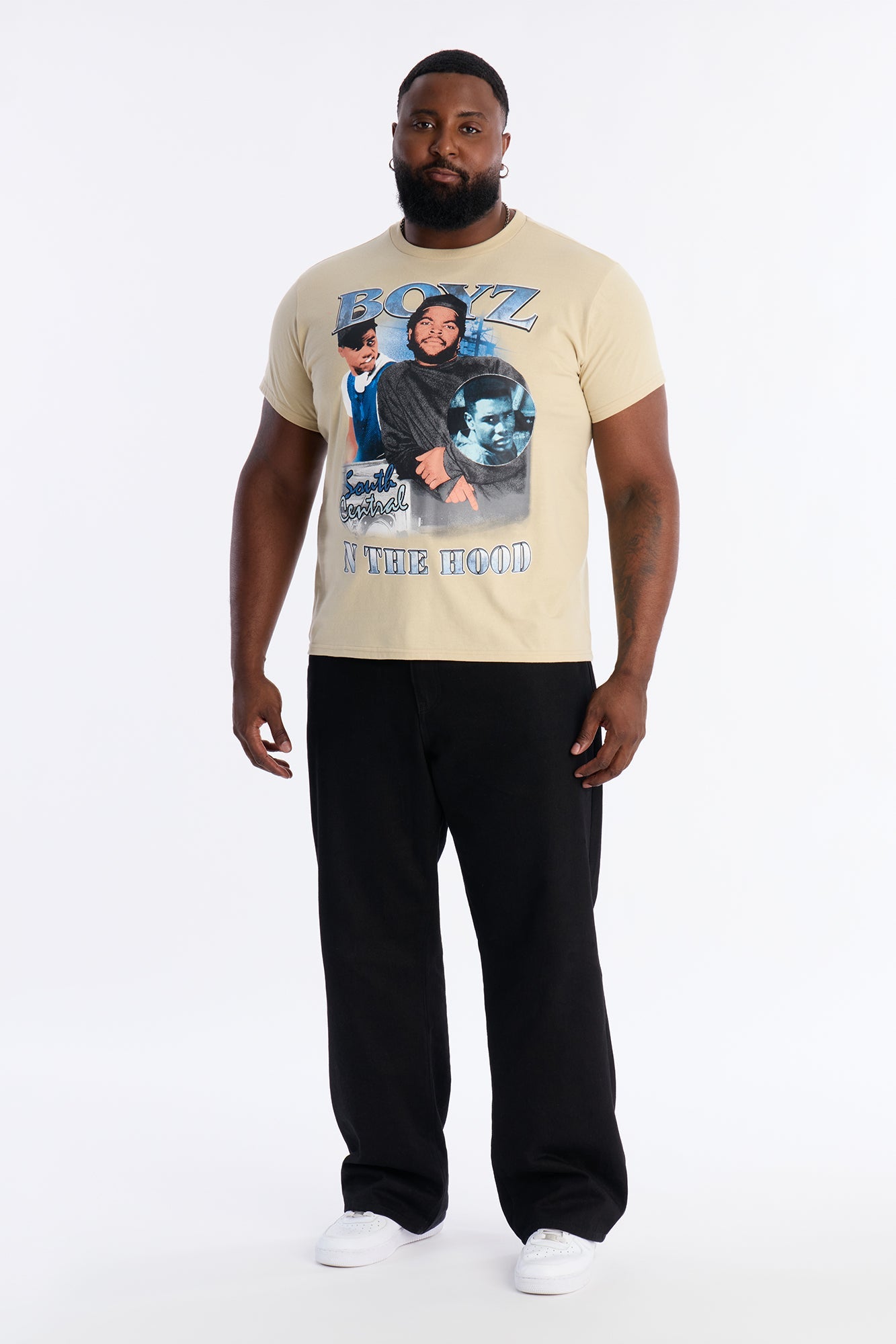 Boyz N The Hood Embroidered Short Sleeve Tee - Sand Fashion Nova