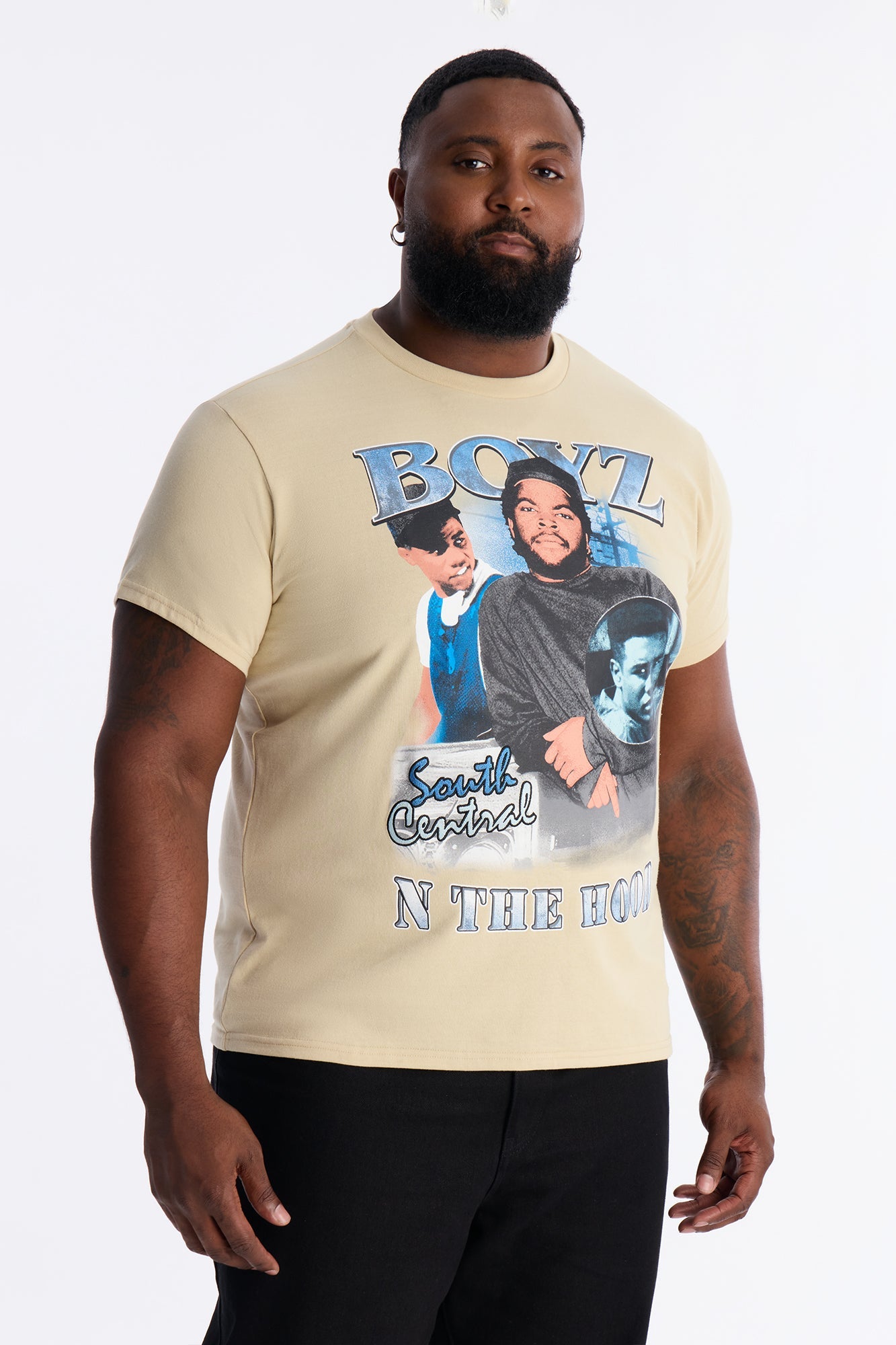 Boyz N The Hood Embroidered Short Sleeve Tee - Sand Fashion Nova