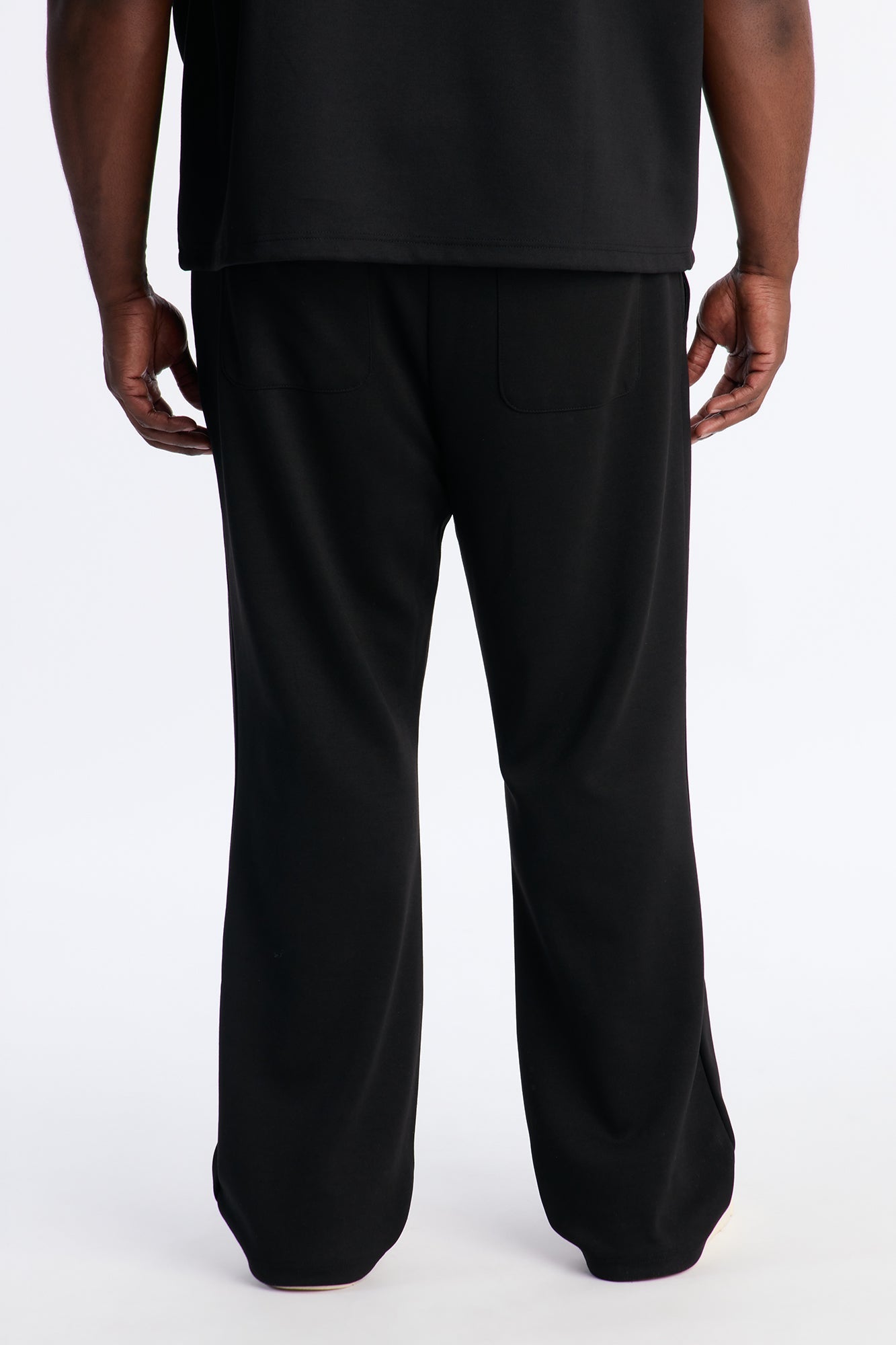 Structured Fleece Pintuck Slim Flare Sweatpants - Black Fashion Nova