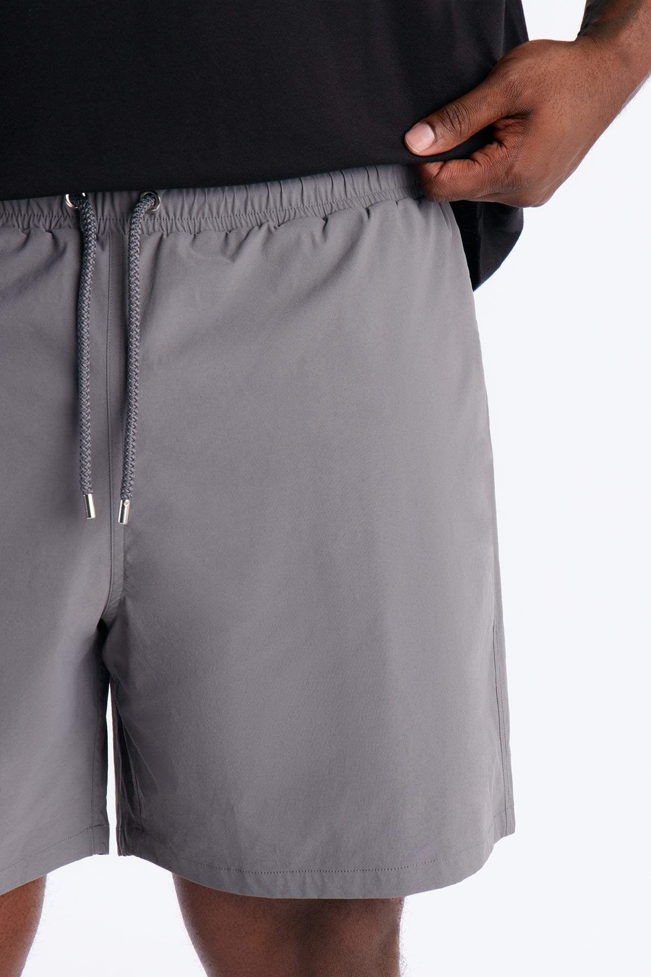 Montez Stretch Swim Trunk 7″ - Charcoal Fashion Nova