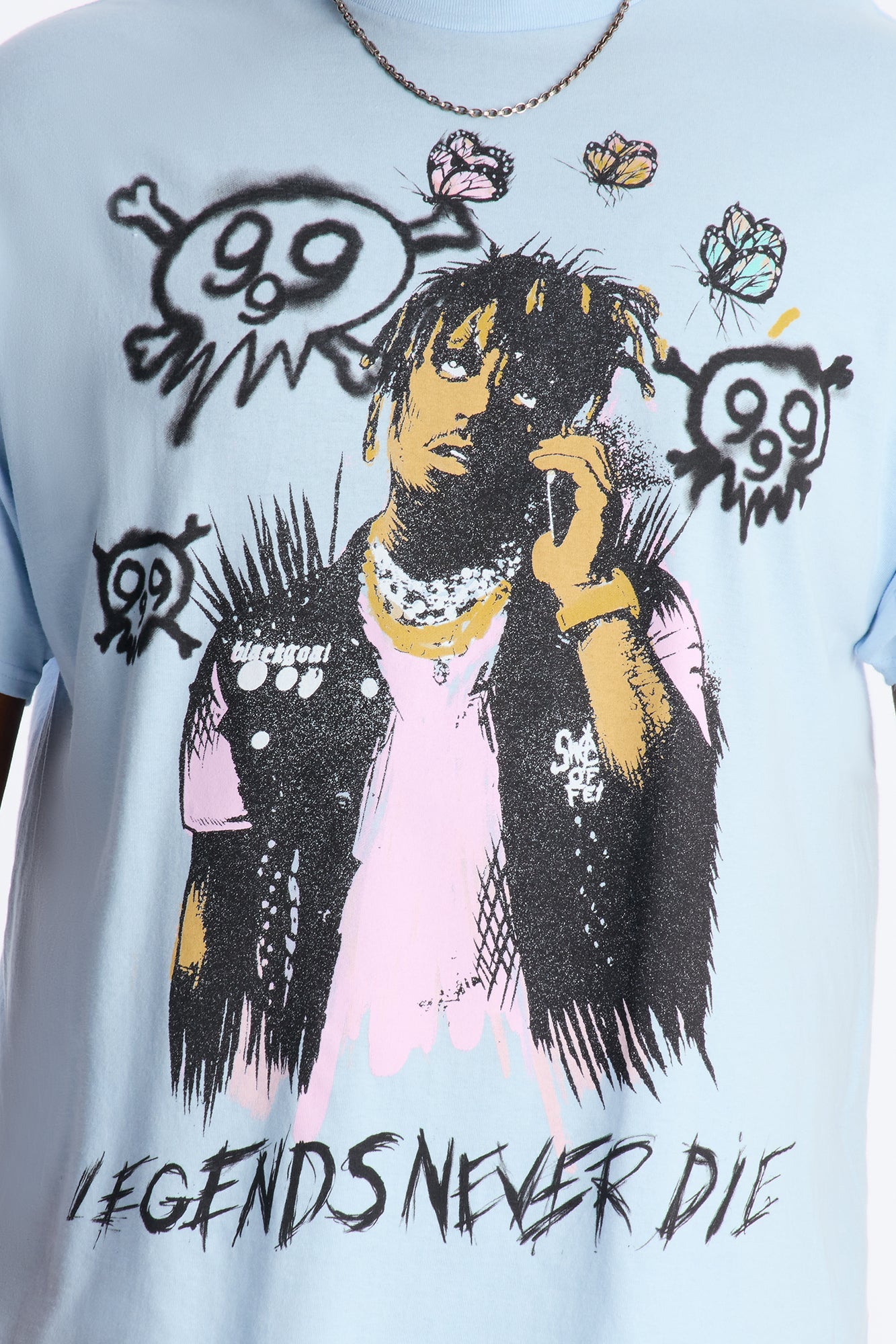 Juice WRLD Legends Never Die Short Sleeve Tee - Light Blue Fashion Nova