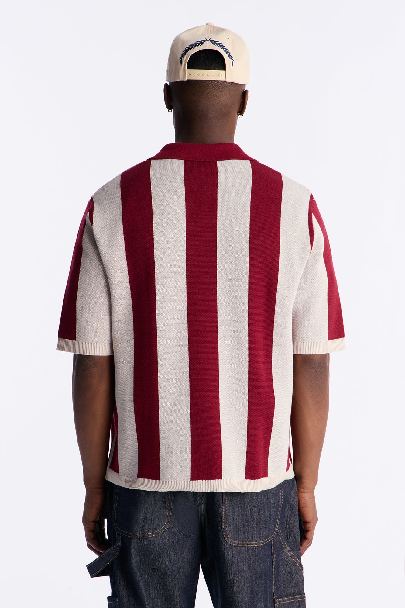Apex United Johnny Collar Knit Top - Burgundy/combo Fashion Nova