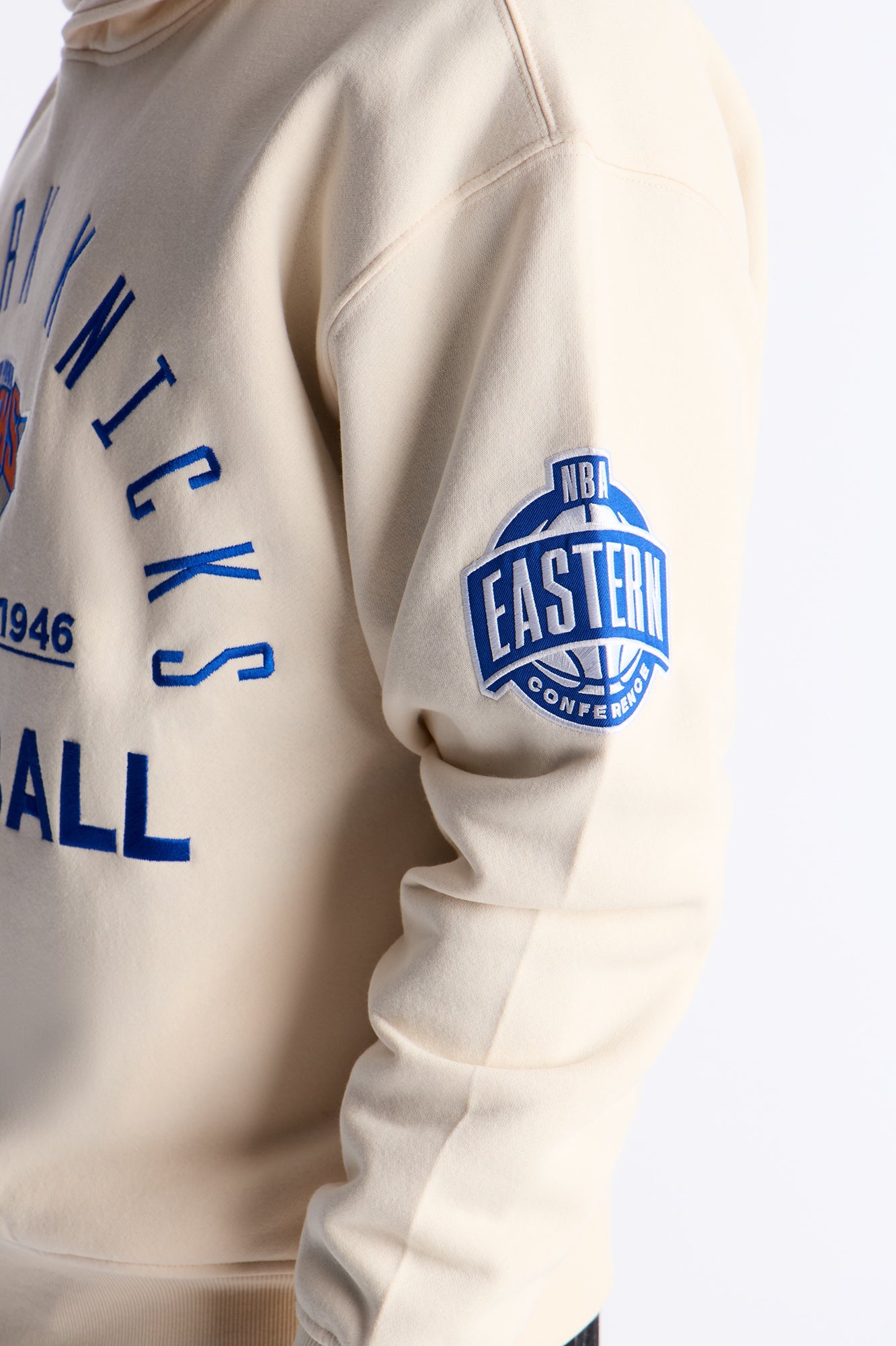 Knicks Embroidered Oversized Hoodie - Cream Fashion Nova