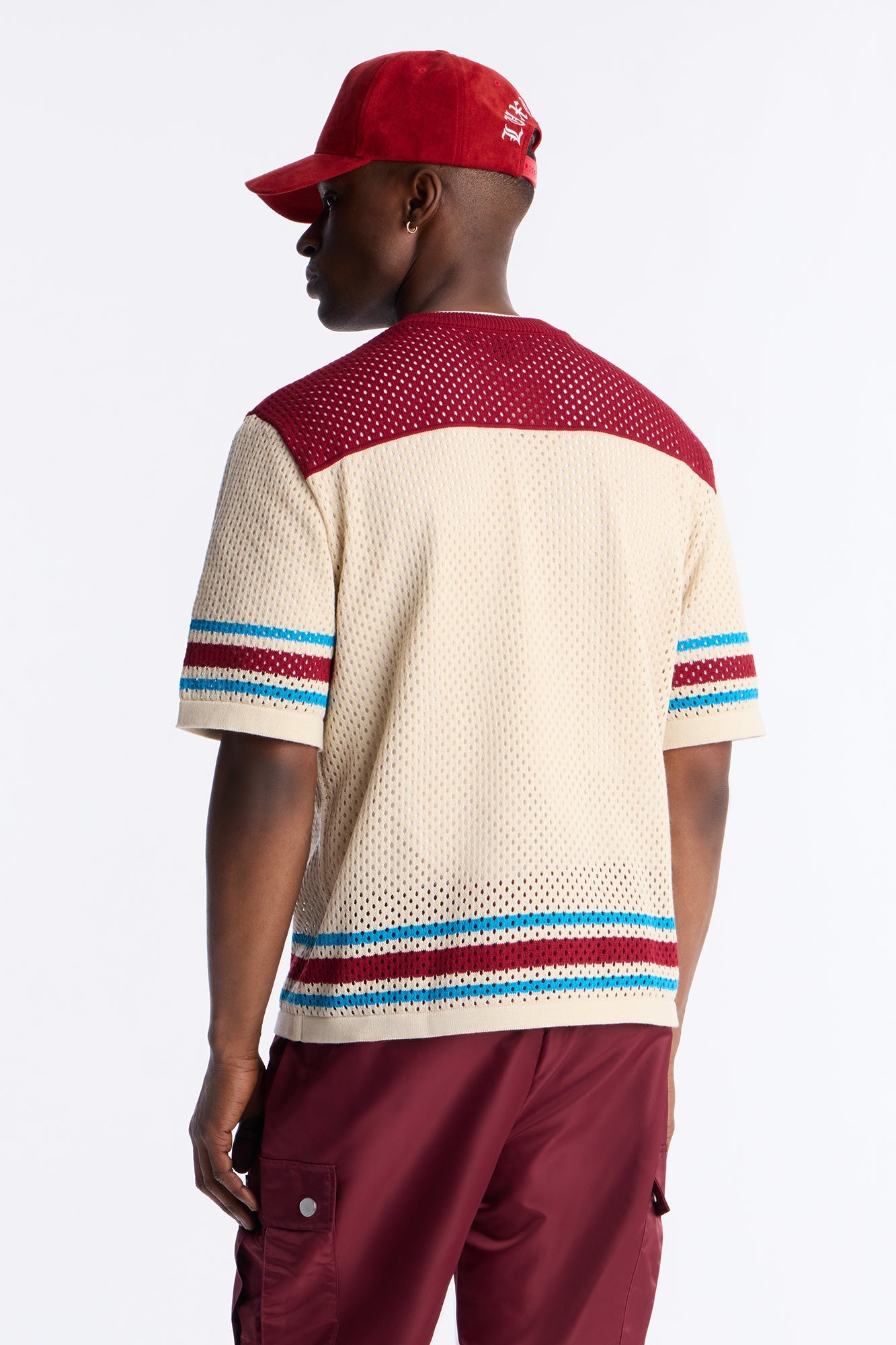 33 Striped Short Sleeve Jersey - Burgundy/combo Fashion Nova