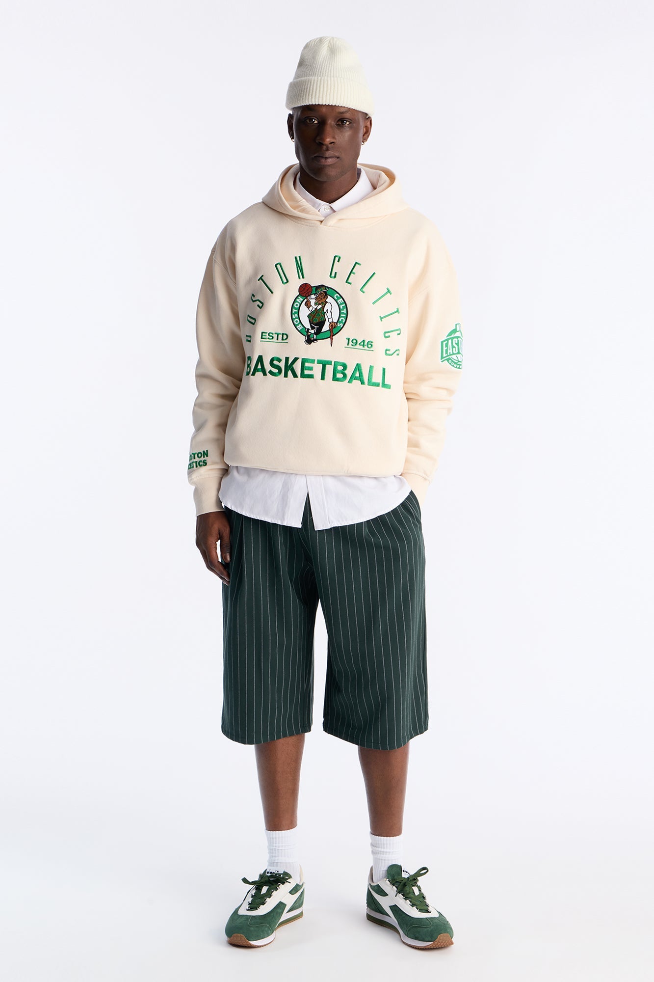 Baggy Straight Striped Soho Refined Short - Hunter Green Fashion Nova