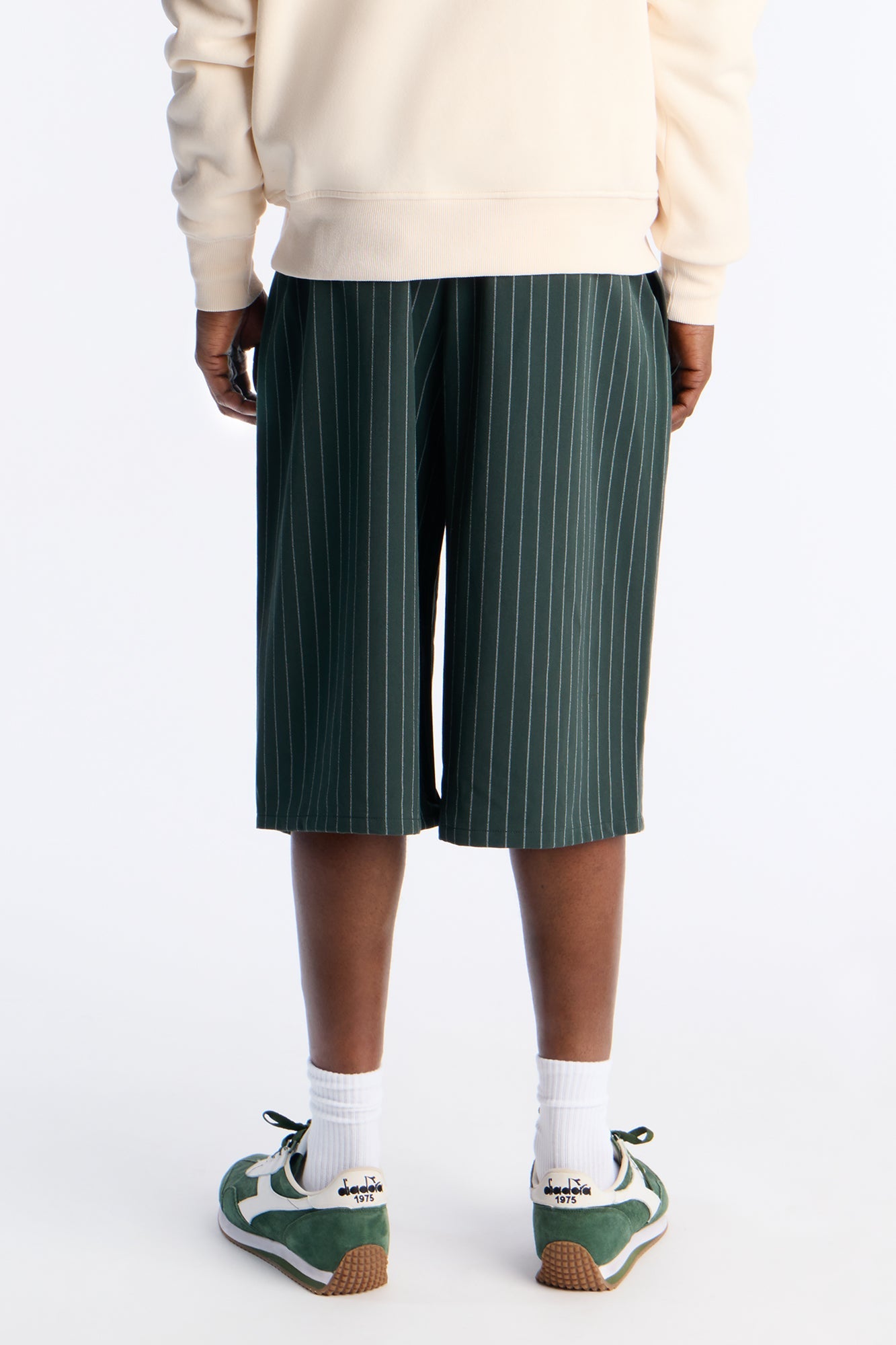 Baggy Straight Striped Soho Refined Short - Hunter Green Fashion Nova