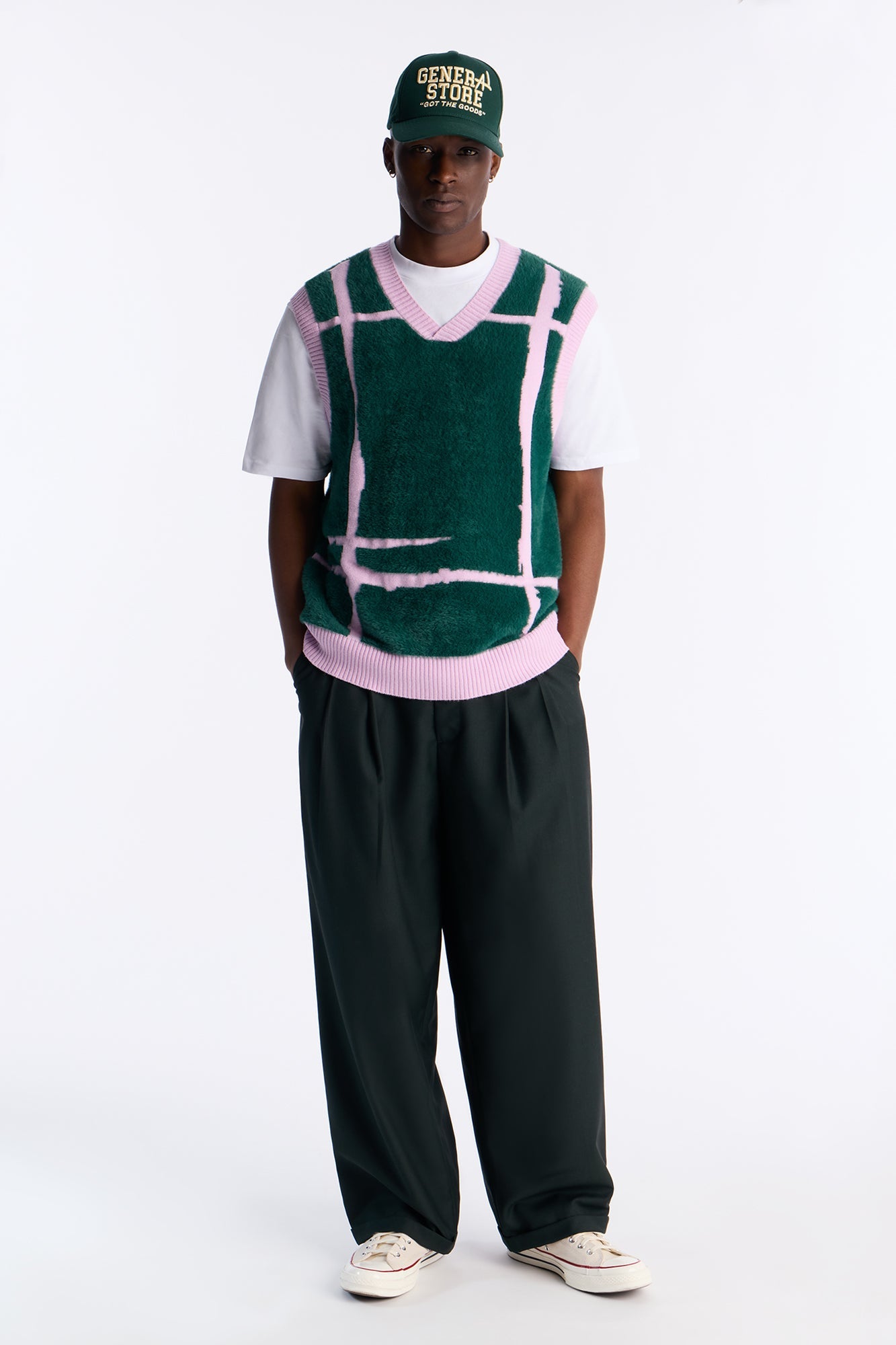 Gridlock Fuzzy Sweater Vest - Purple Fashion Nova