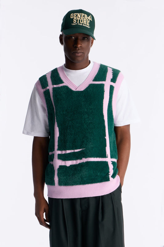 Gridlock Fuzzy Sweater Vest - Purple Fashion Nova