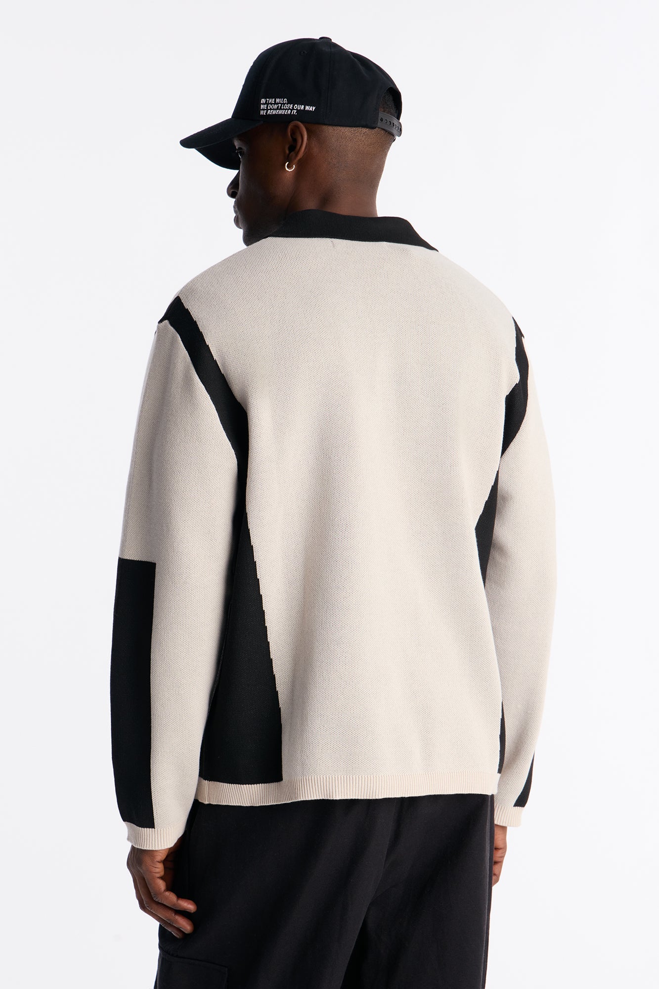 RM Moto Johnny Collar Sweater - Cream/combo Fashion Nova