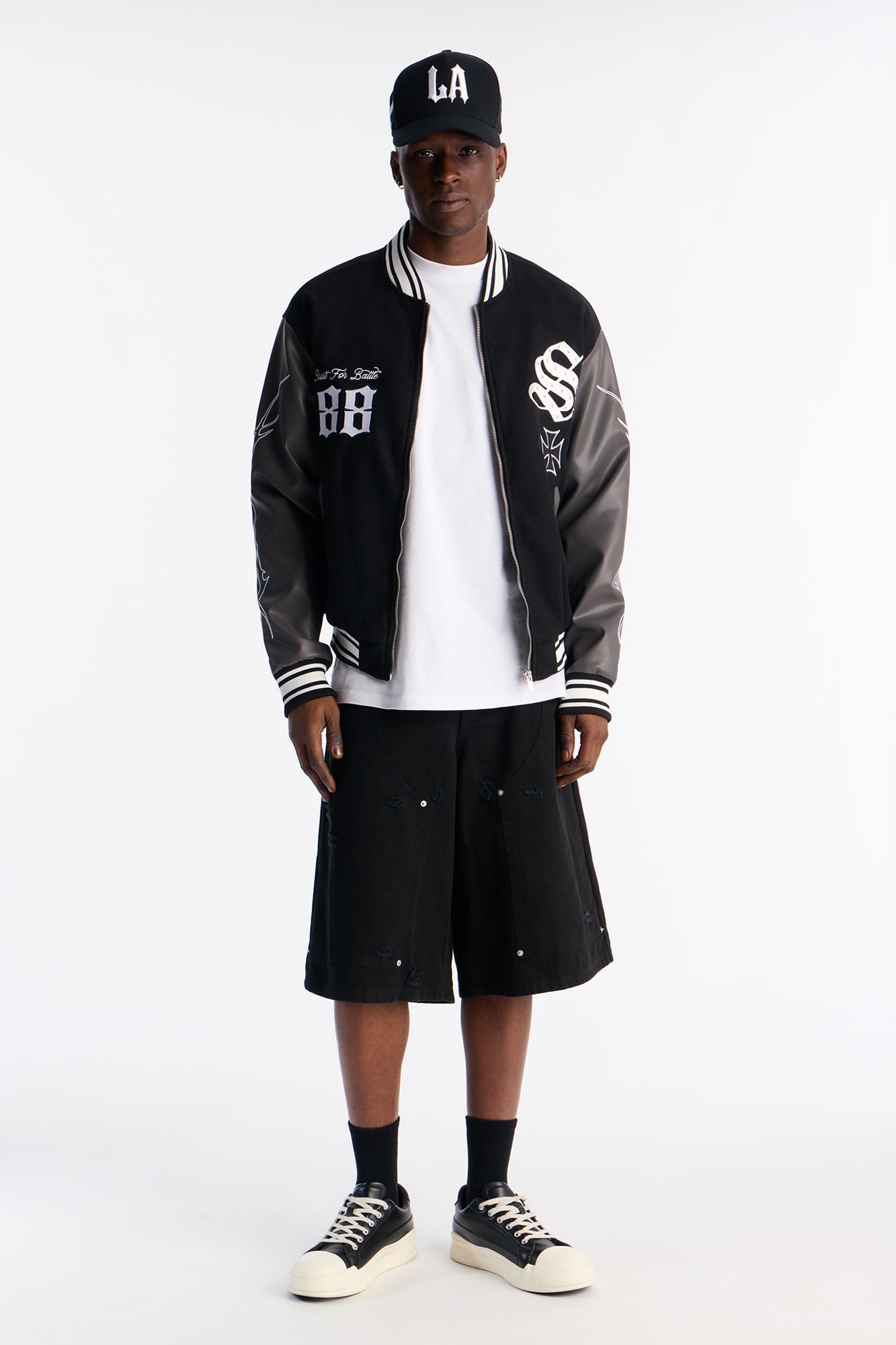 Baggy Mirage Zone Paneled Short - Black Fashion Nova