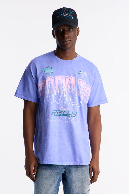 Born To Win Oversized Short Sleeve Tee - Purple Fashion Nova