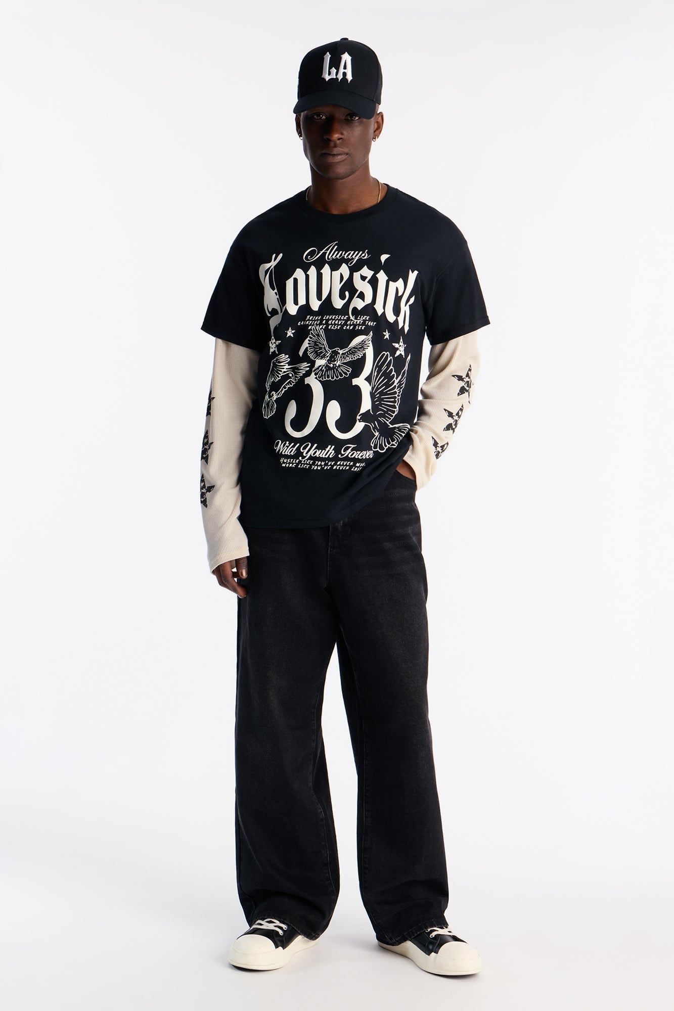Lovesick 2fer Long Sleeve Tee - Black Fashion Nova