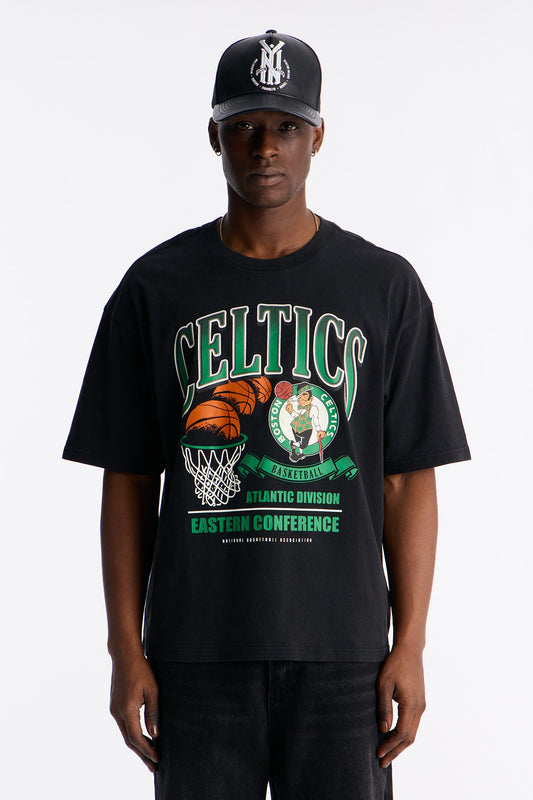 Celtics For The City Short Sleeve Tee - Black Wash Fashion Nova