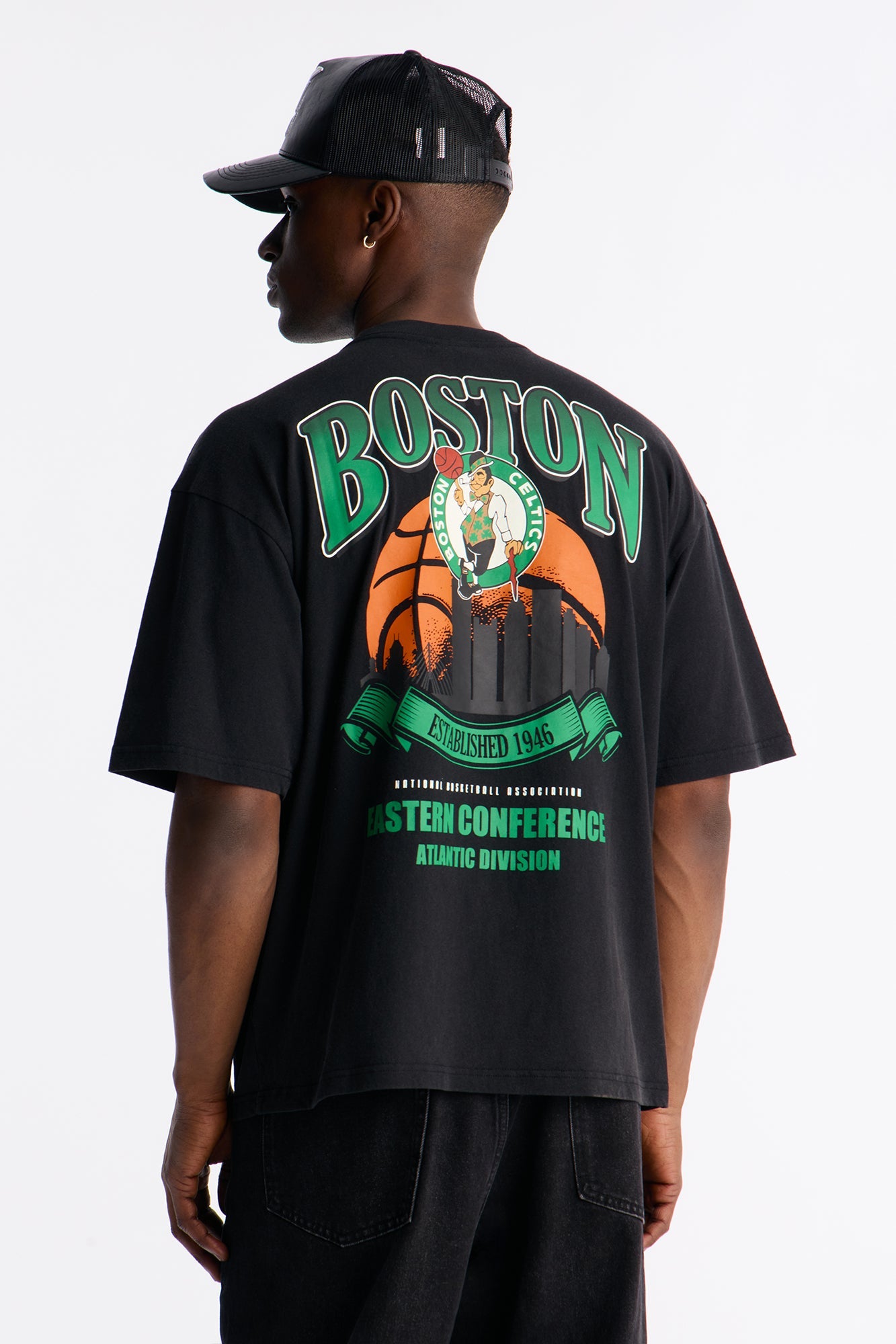 Celtics For The City Short Sleeve Tee - Black Wash Fashion Nova