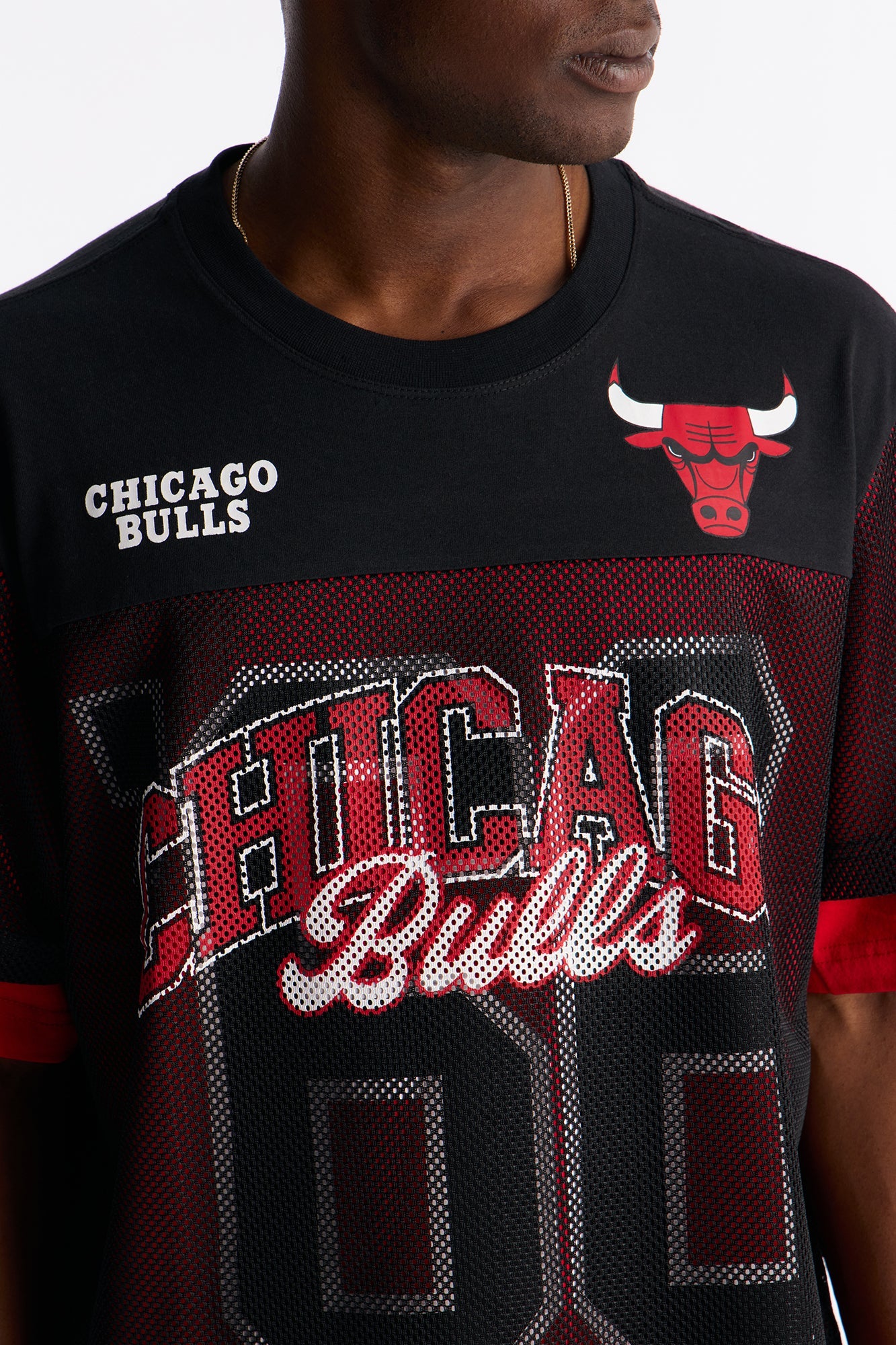 Bulls Lay Up Jersey Mesh Top - Black Fashion Nova