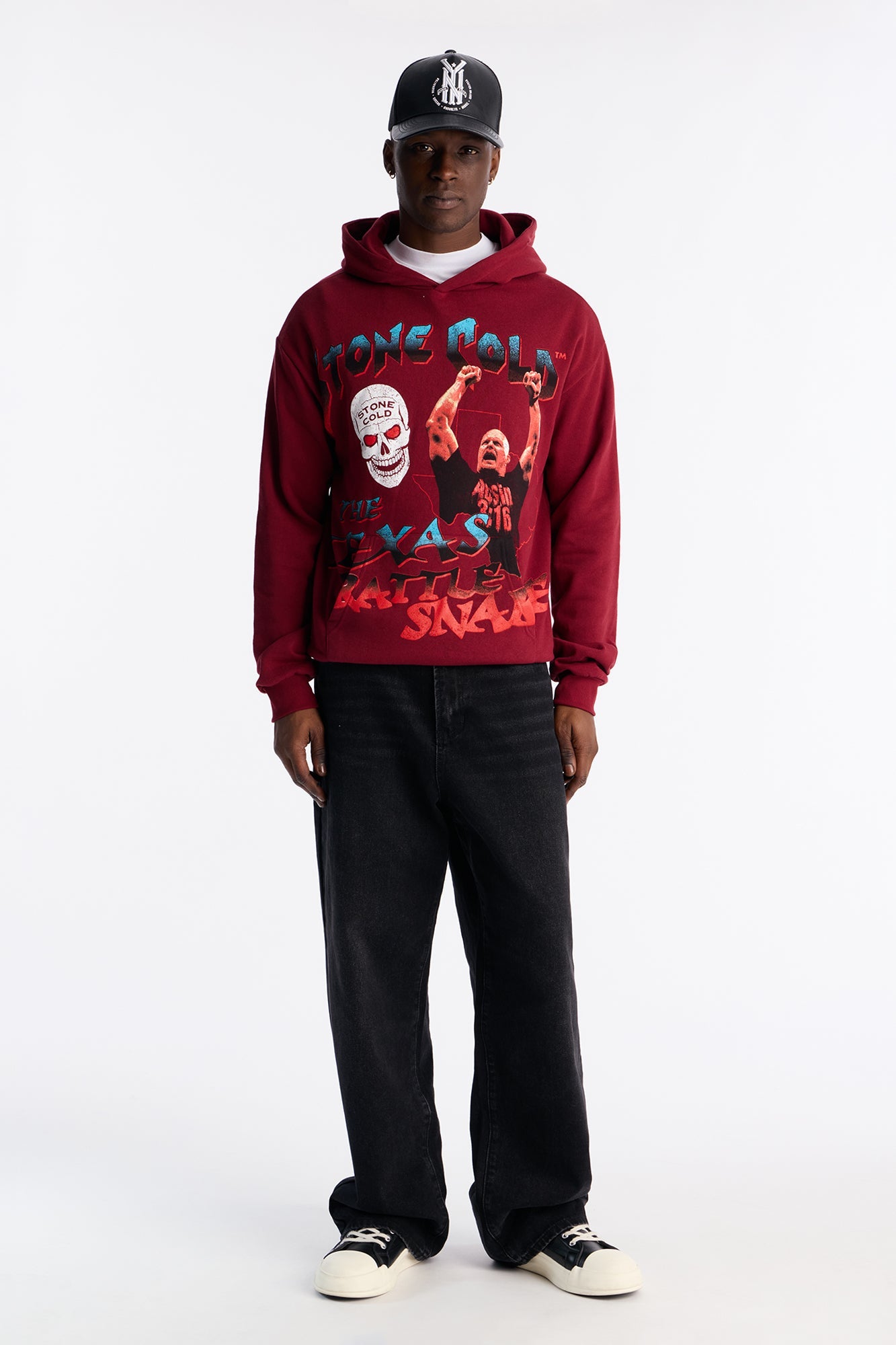WWE Cold Stone Steve Austin Texas Rattle Snake Hoodie - Burgundy Fashion Nova
