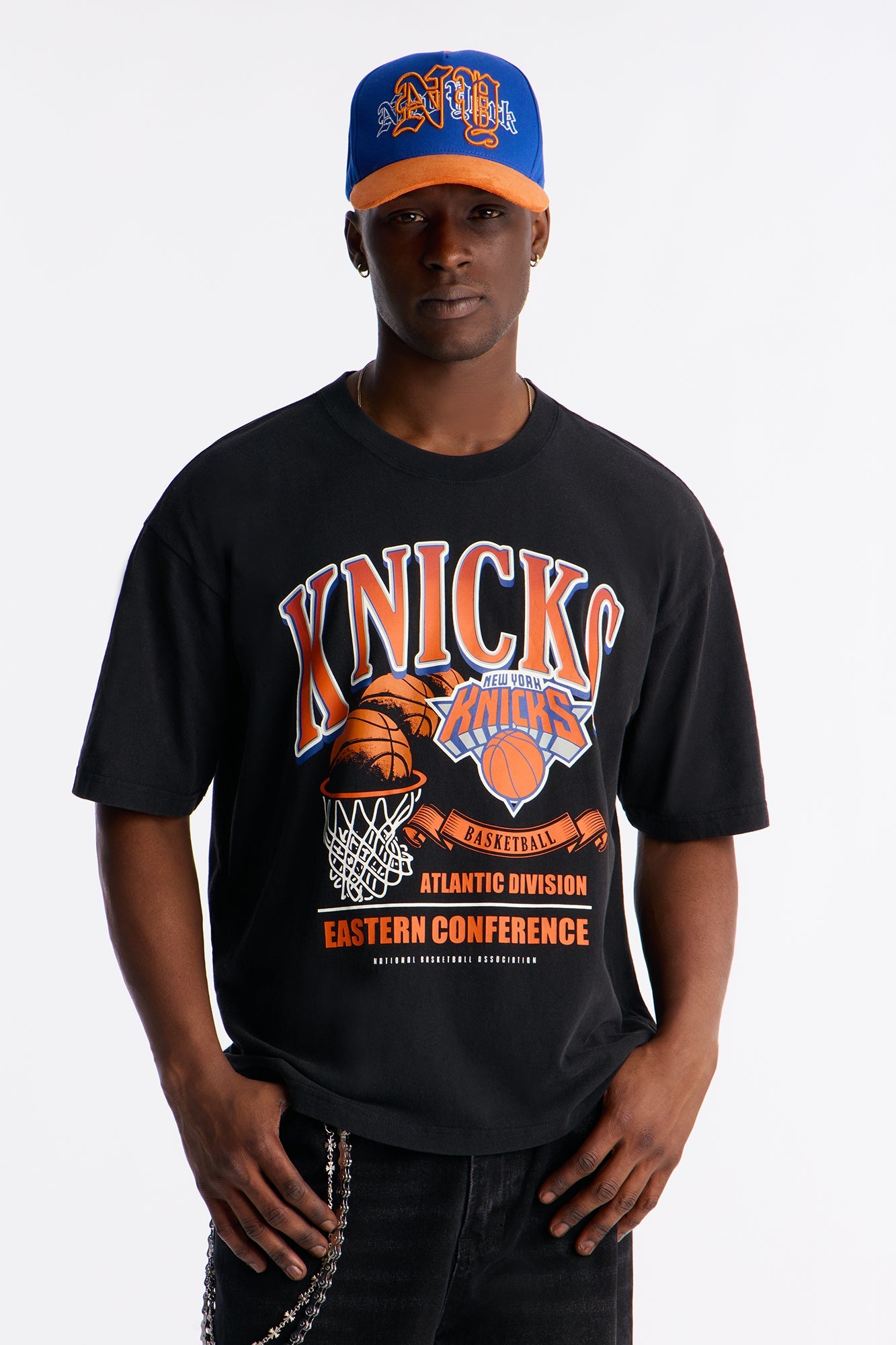 Knicks For The City Short Sleeve Tee - Black Wash Fashion Nova