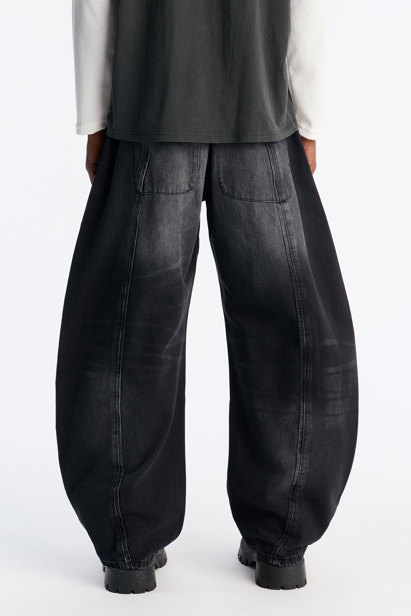 Barrel Led On Panel Jean - Black Wash Fashion Nova