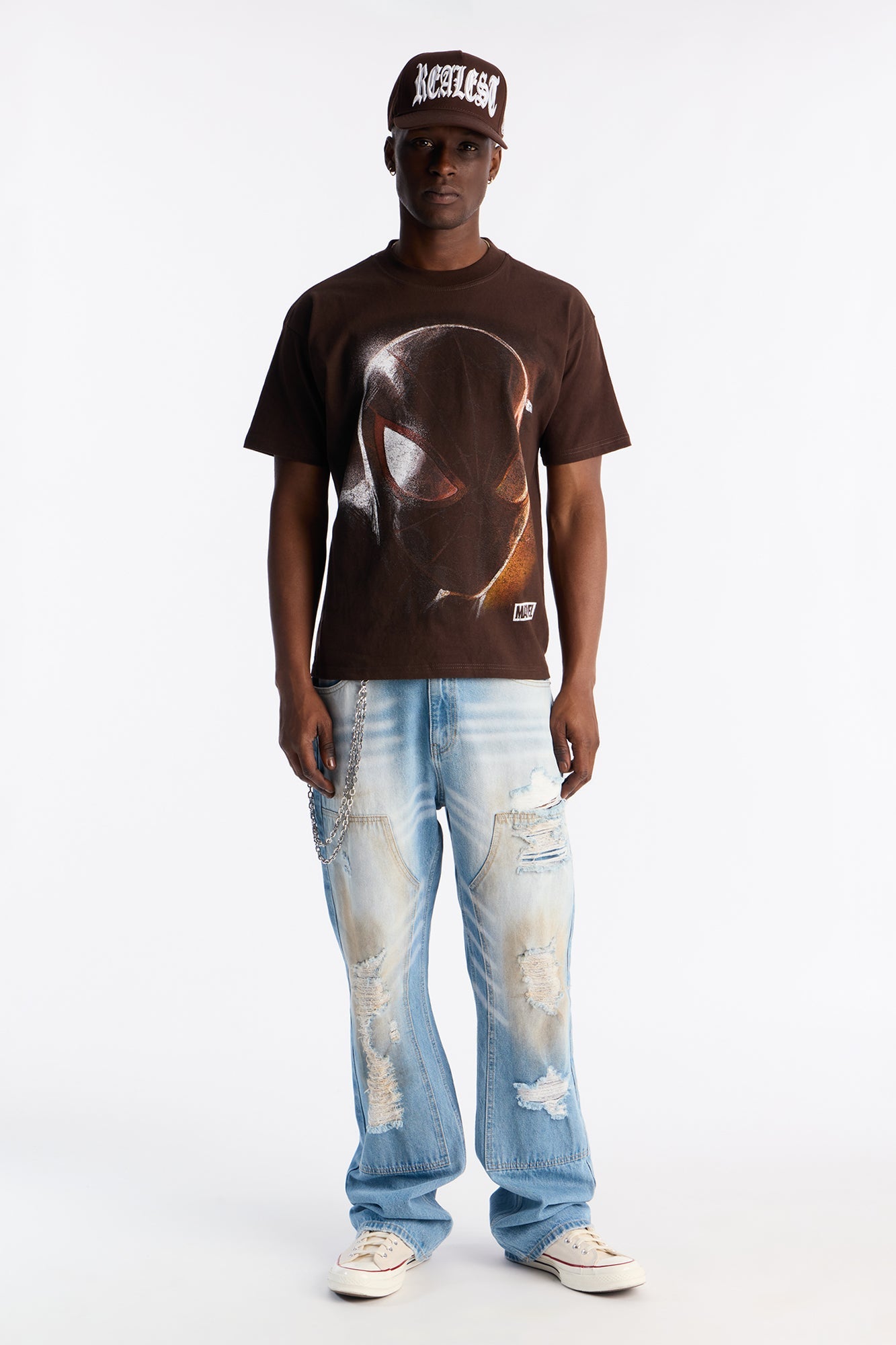 Boxy Spider Man Be Yourself Short Sleeve Tee - Brown Fashion Nova