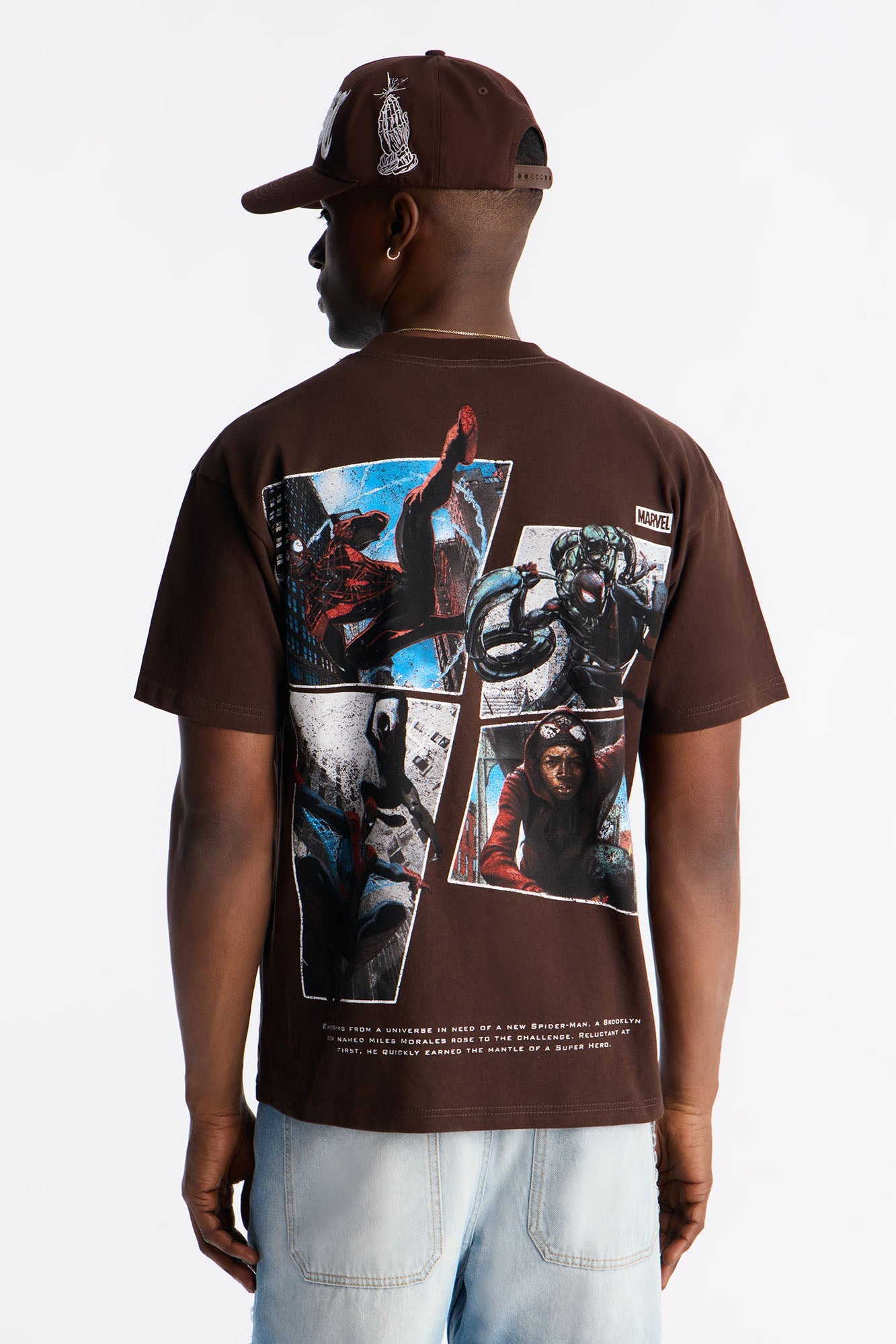 Boxy Spider Man Be Yourself Short Sleeve Tee - Brown Fashion Nova