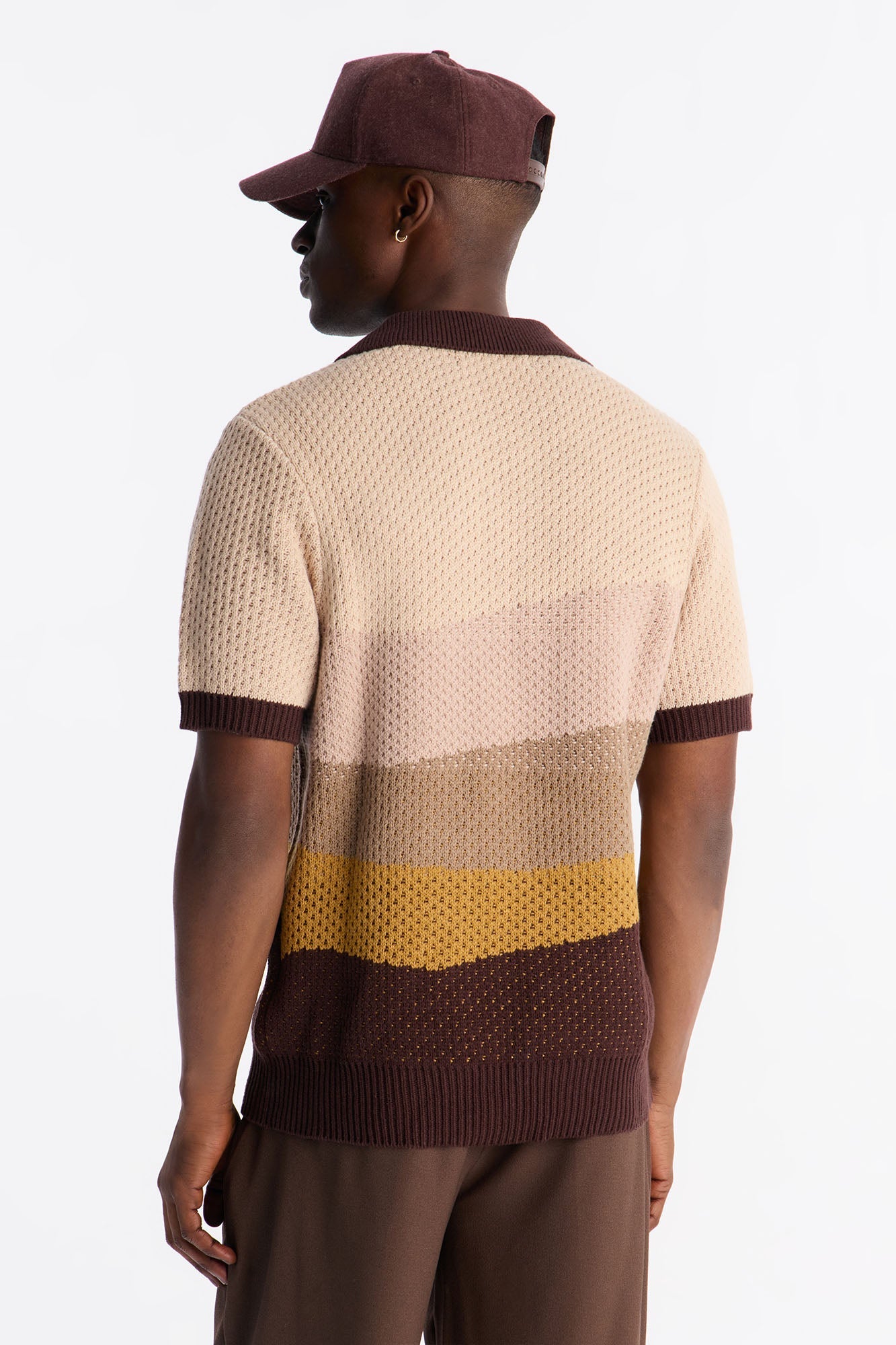 Grove Knitted Johnny Collar Shirt - Brown Fashion Nova