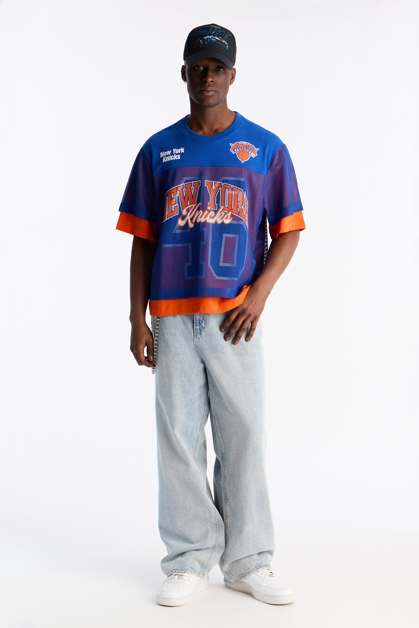 Knicks Lay Up Jersey Mesh Top - Royal Fashion Nova
