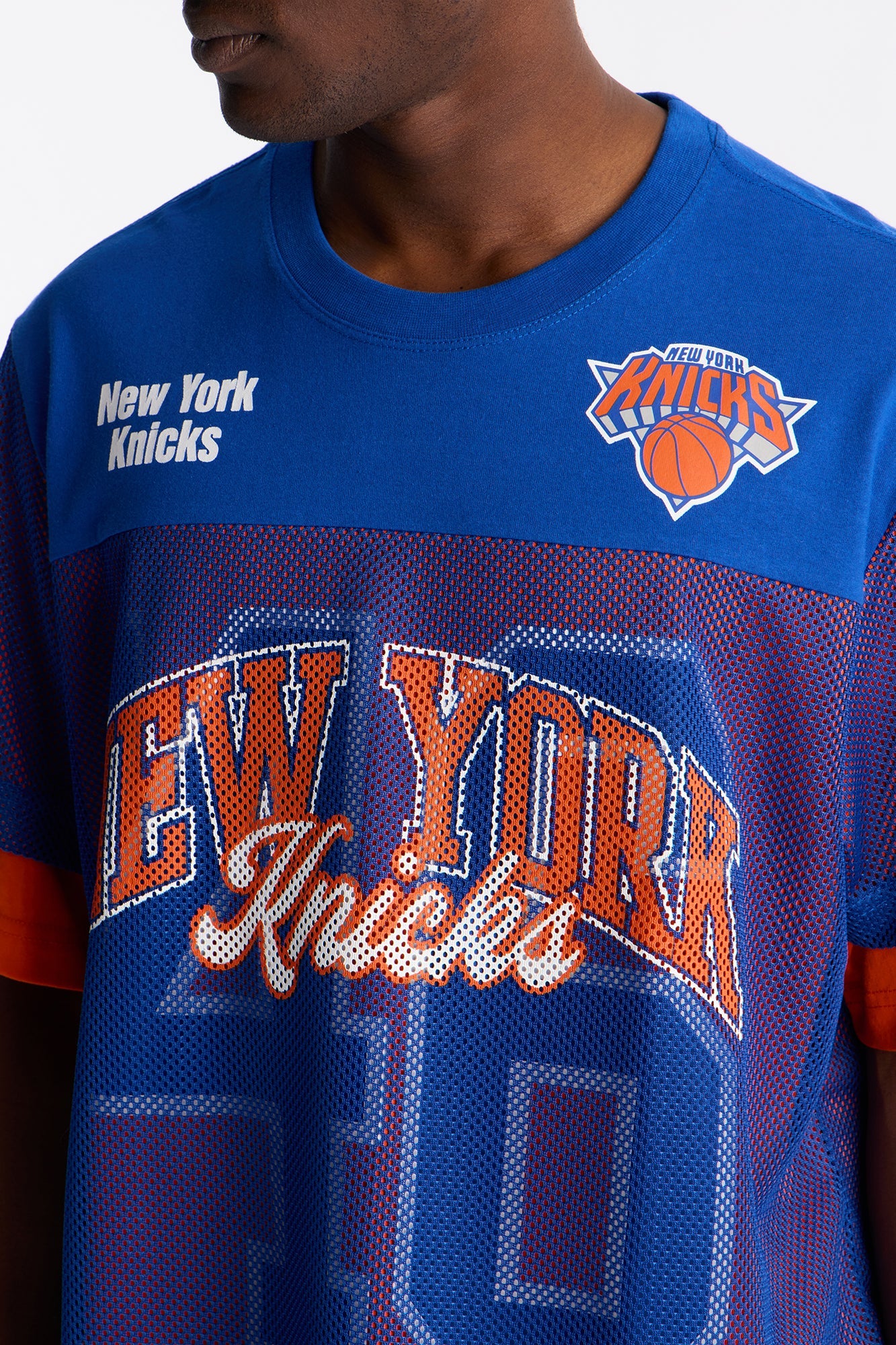 Knicks Lay Up Jersey Mesh Top - Royal Fashion Nova