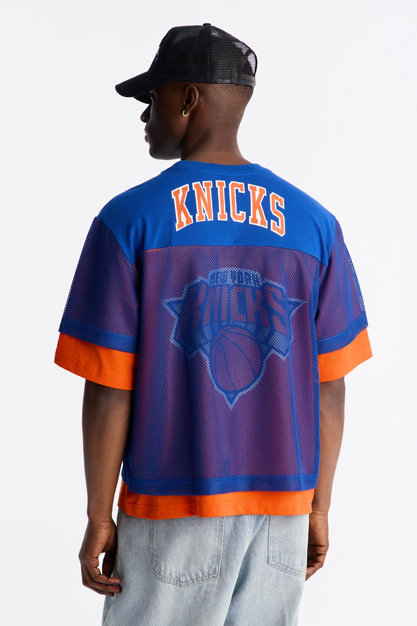 Knicks Lay Up Jersey Mesh Top - Royal Fashion Nova