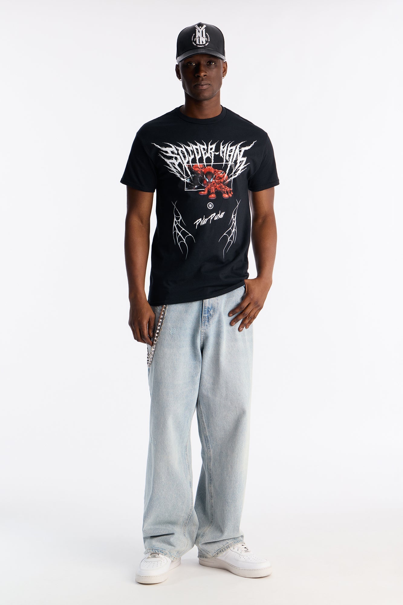 Spider Man Peter Parker Short Sleeve Tee - Black Fashion Nova