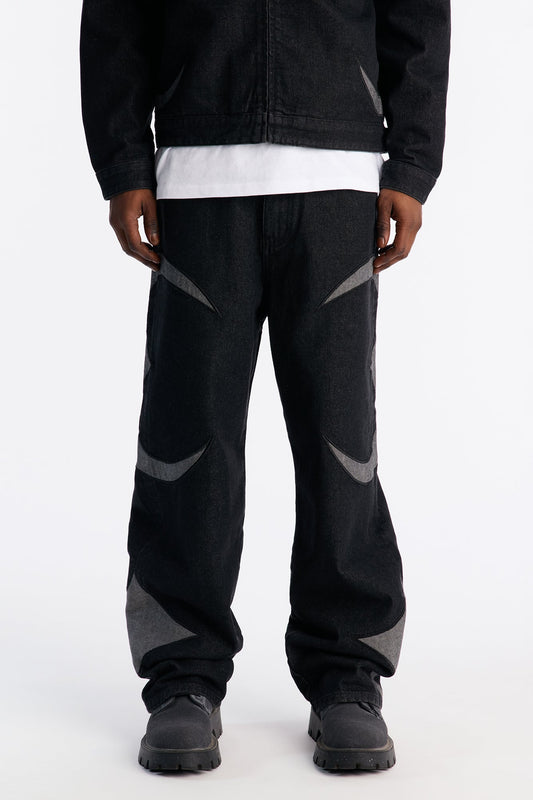 Baggy Crescent Jean - Black Fashion Nova