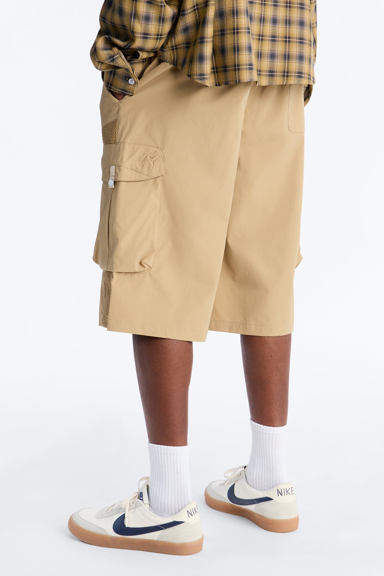 Relaxed Thirty Degree Mesh Outlay Tech Short - Tan Fashion Nova