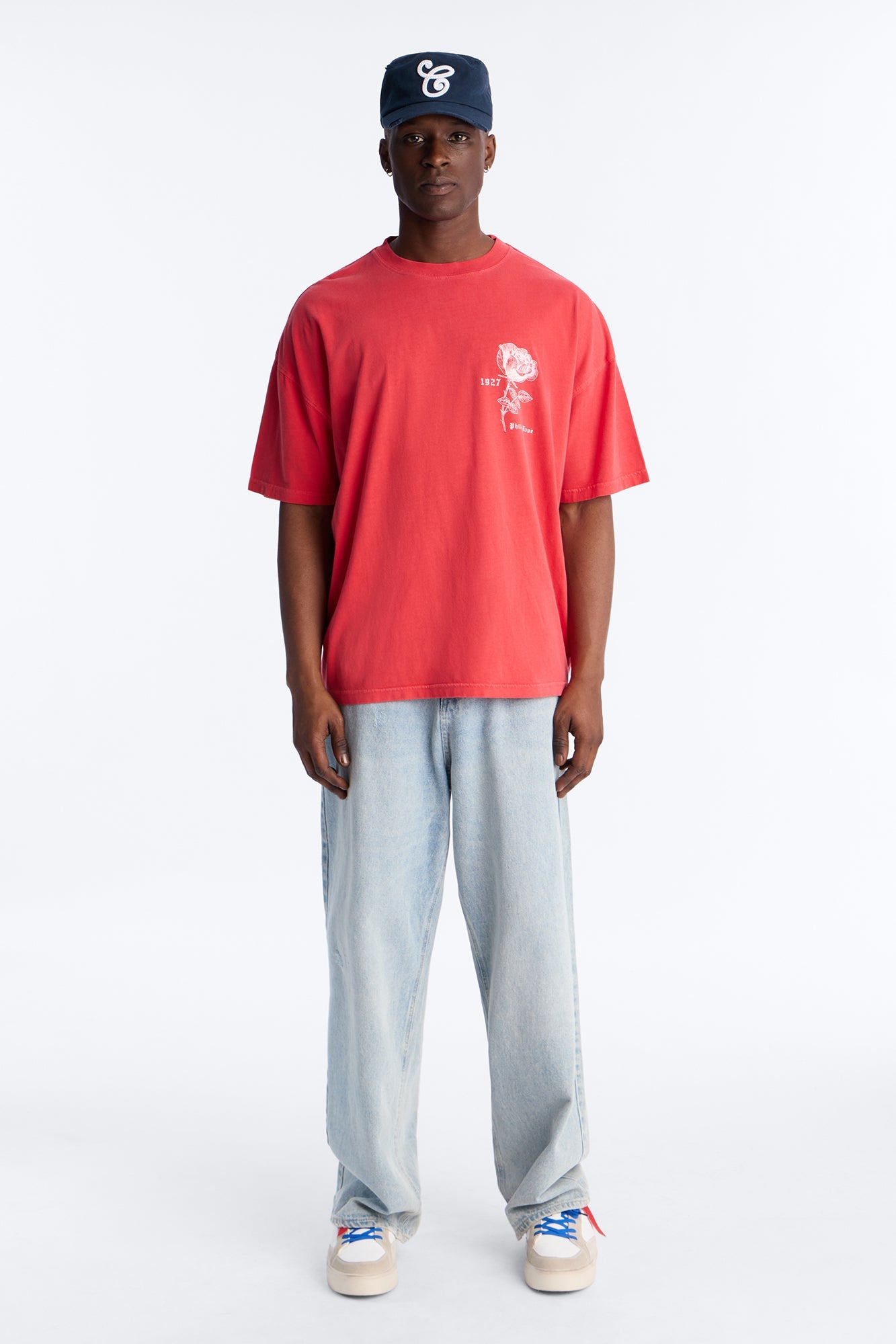Philly Rose Oversized Short Sleeve Tee - Red Fashion Nova