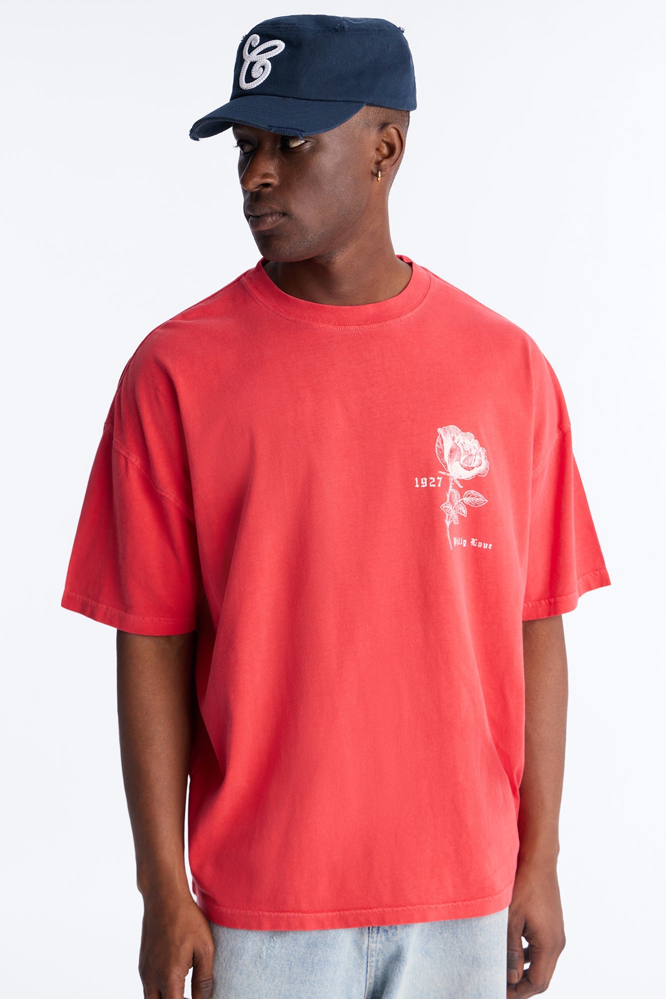 Philly Rose Oversized Short Sleeve Tee - Red Fashion Nova