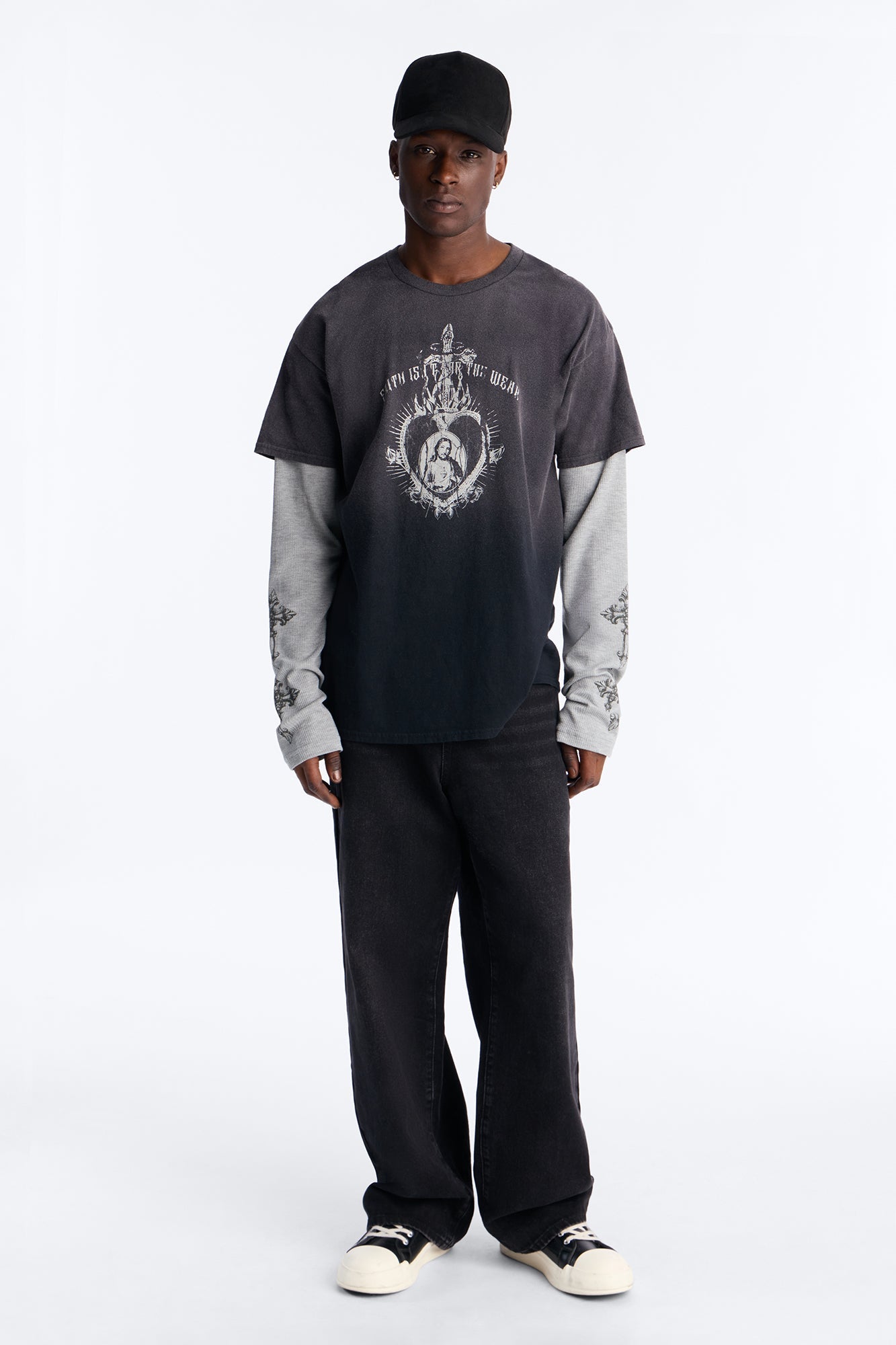 Cross My Heart 2fer Long Sleeve Tee - Black Fashion Nova