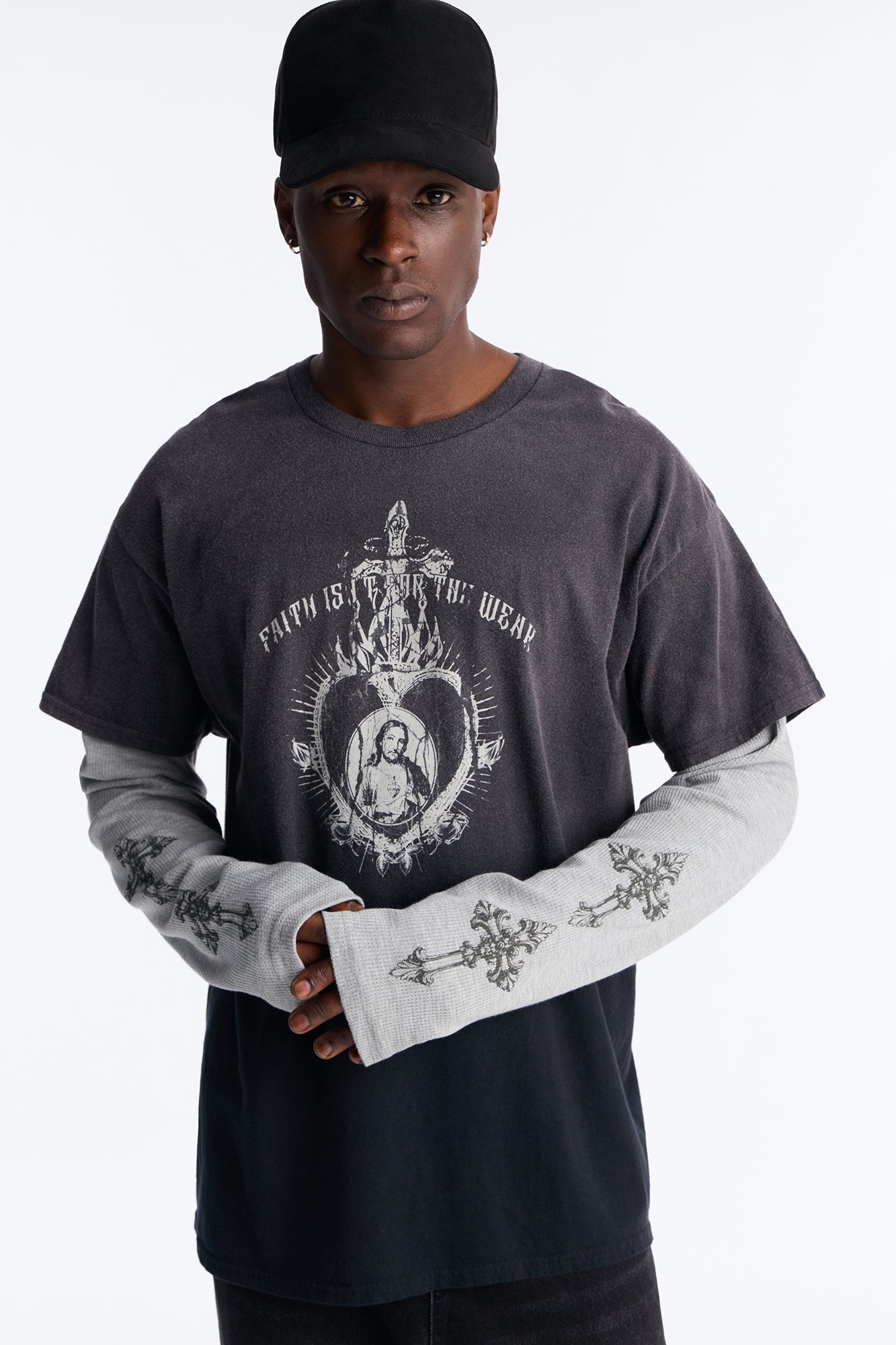 Cross My Heart 2fer Long Sleeve Tee - Black Fashion Nova